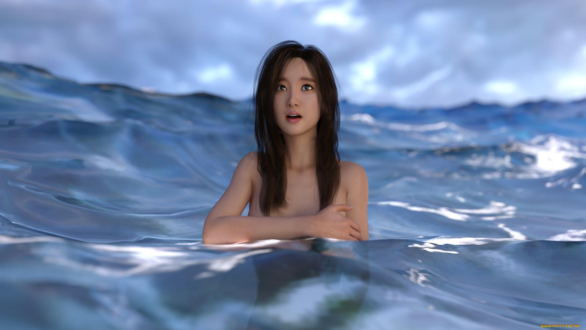 3д, графика, люди, , people, фон, взгляд, девушка