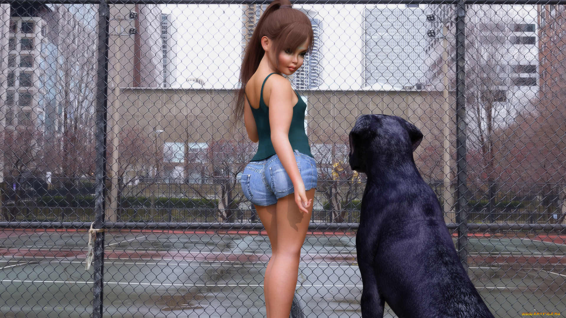 3д, графика, люди, , people, взгляд, фон, девушка