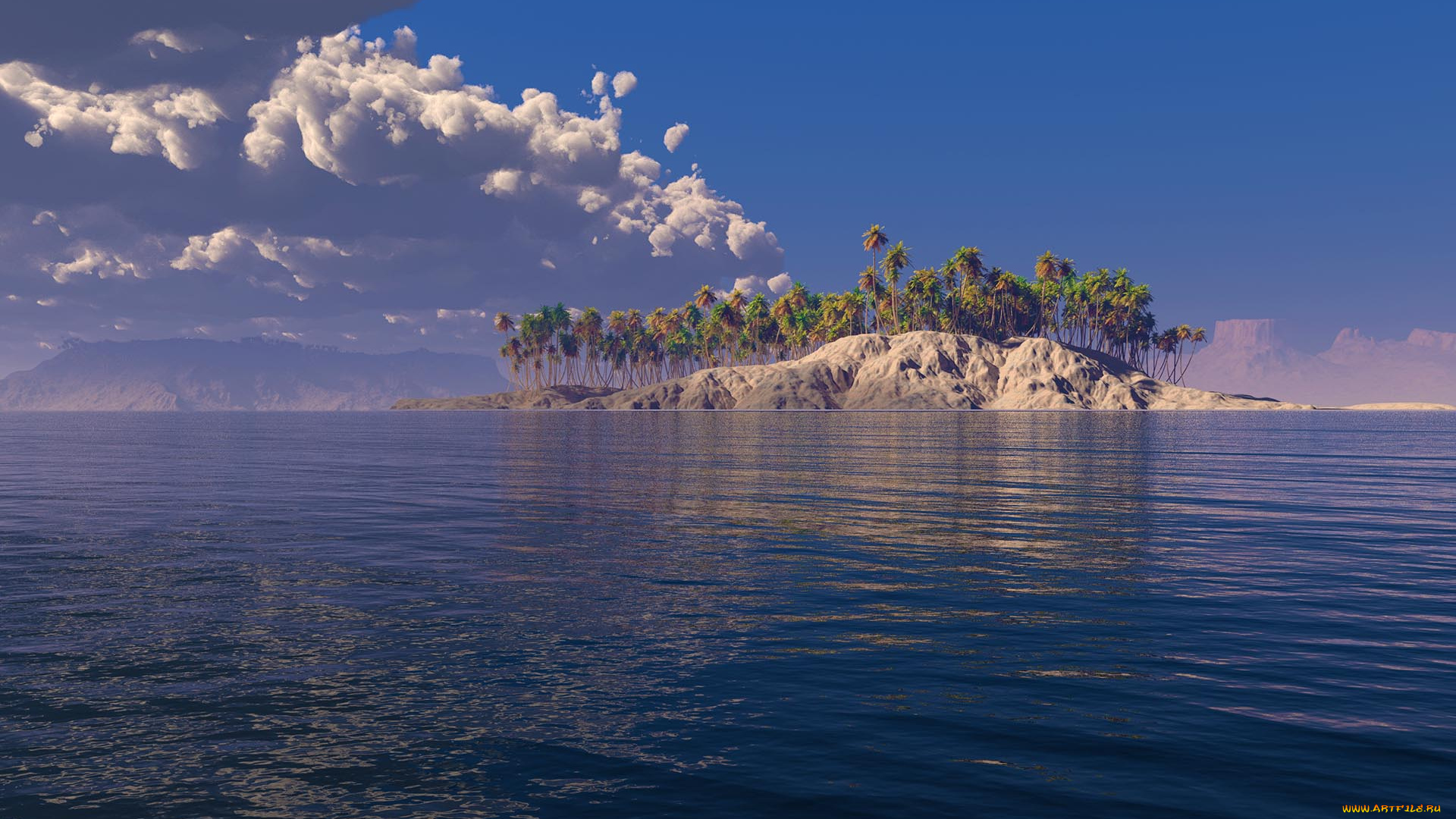 3д, графика, море, , sea, море, остров