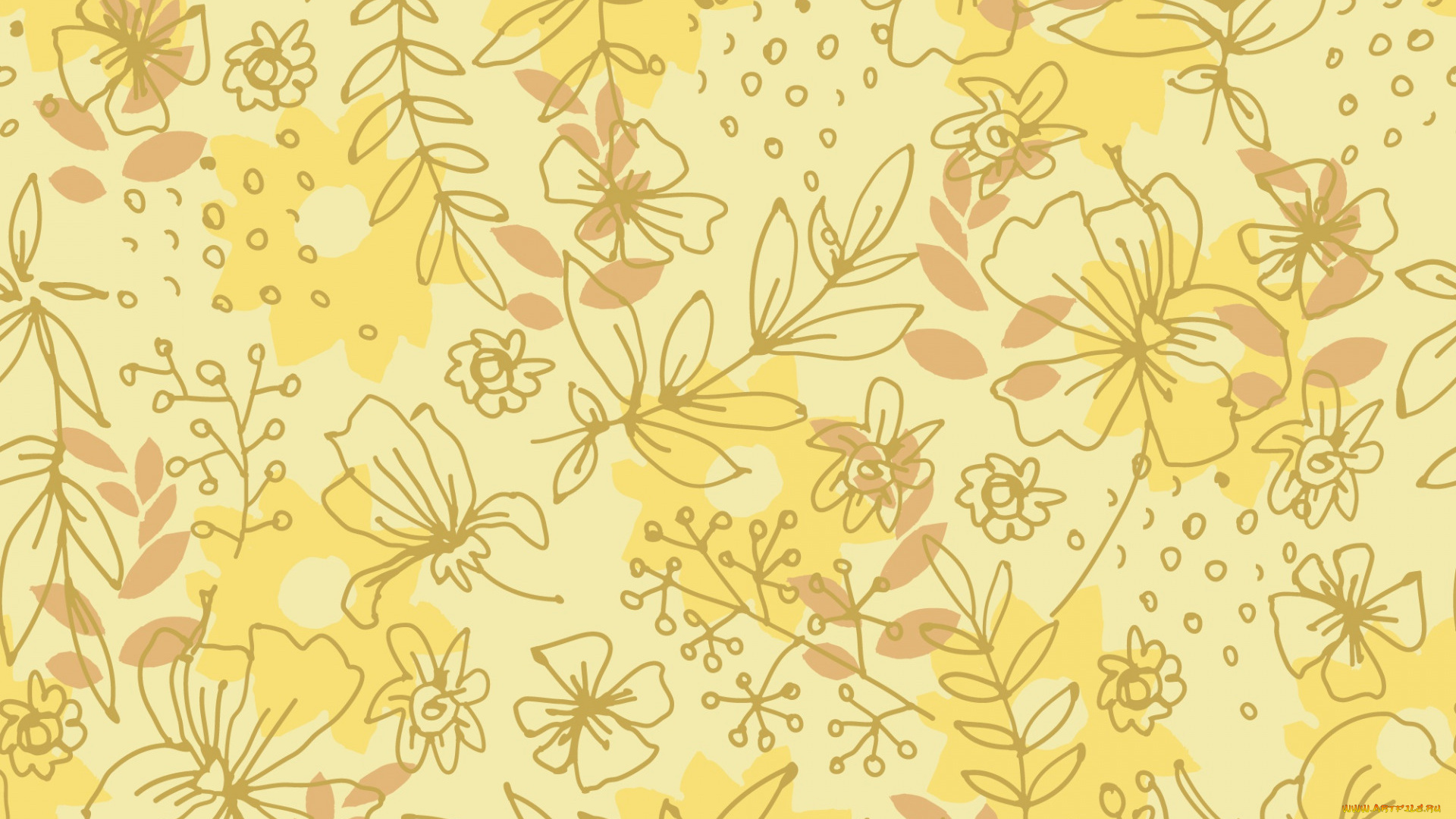 векторная, графика, цветы, , flowers, фон, желтый, цветы, листья