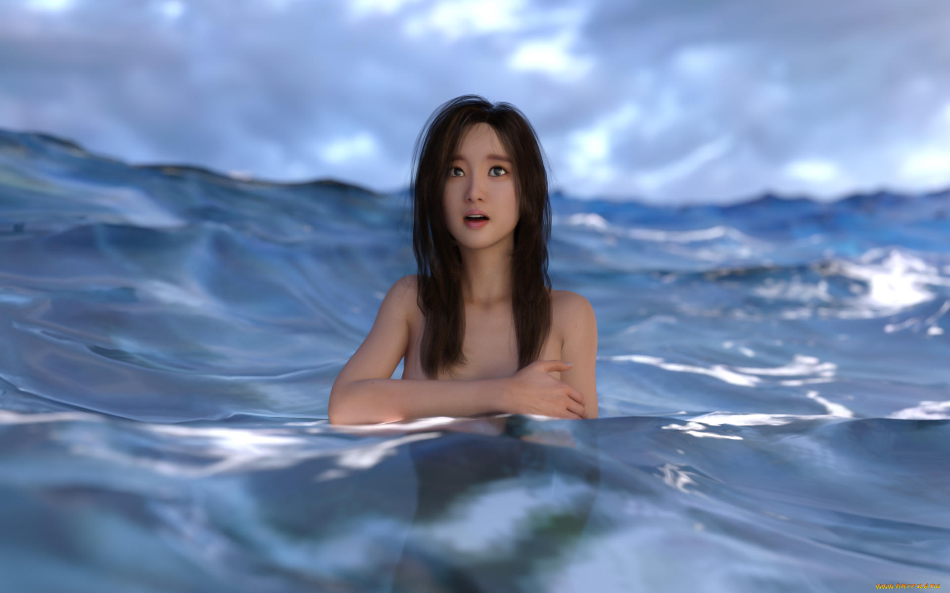 3д, графика, люди, , people, фон, взгляд, девушка