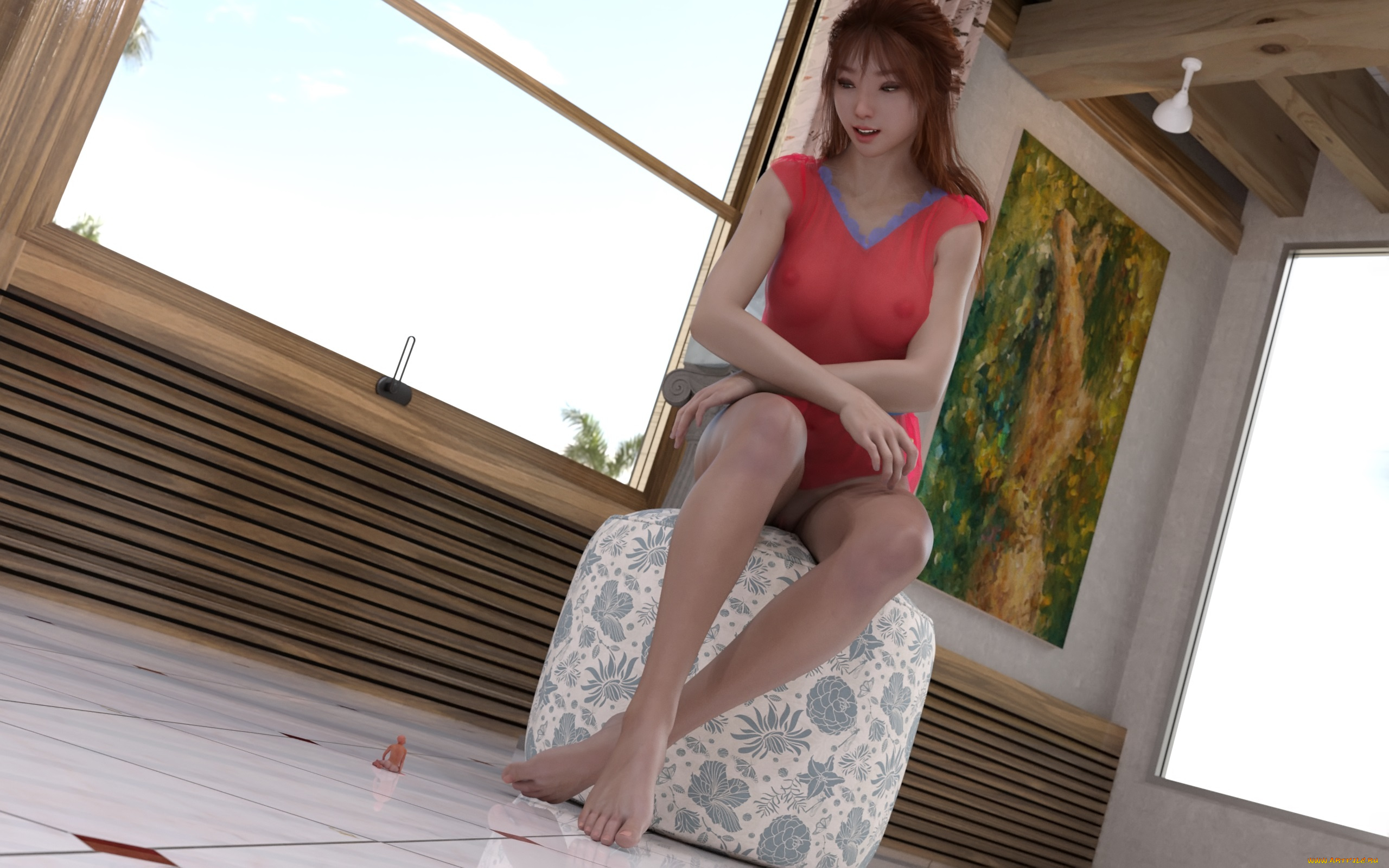 3д, графика, фантазия, , fantasy, фон, взгляд, девушка