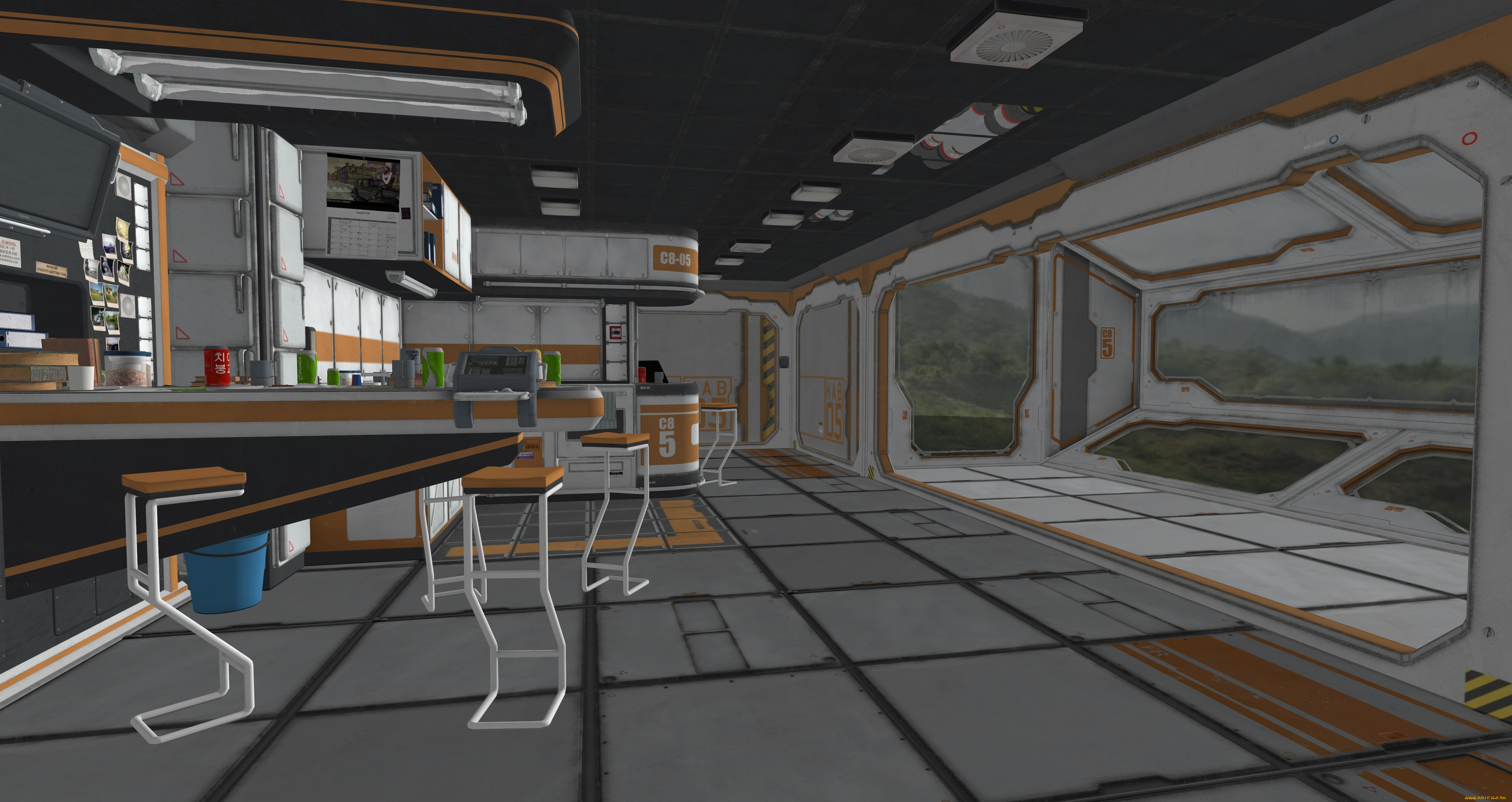 3д, графика, реализм, , realism, стулья, бар