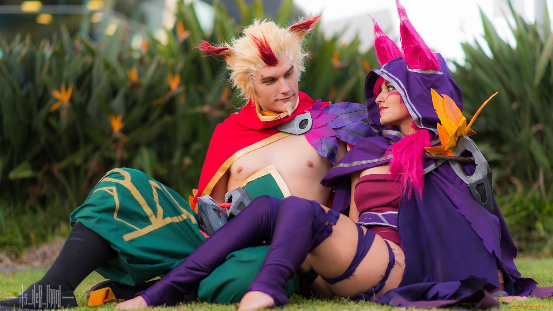 разное, маски, , карнавальные, костюмы, rakan, xayah, пара, сад