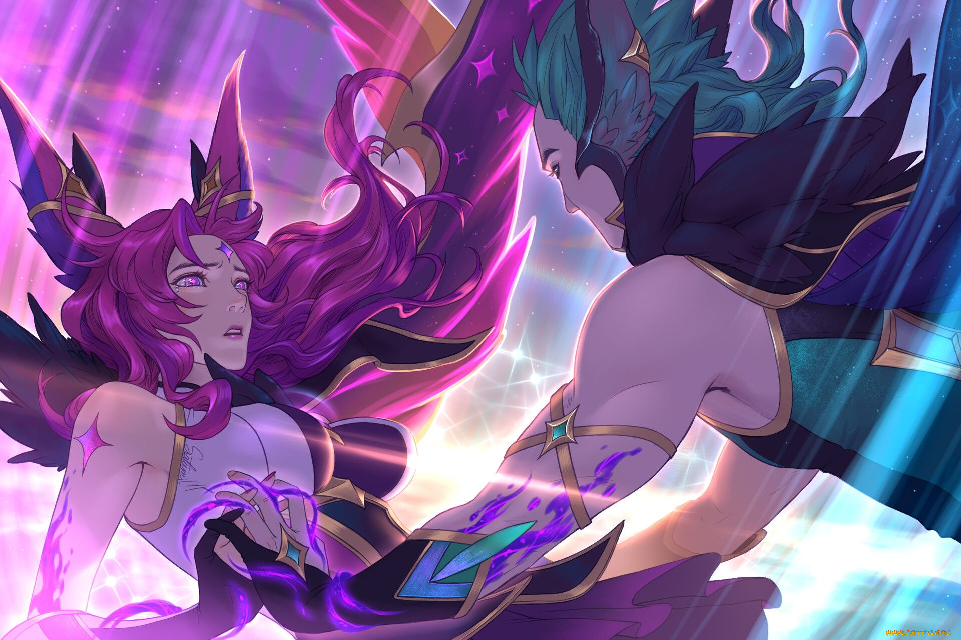 видео, игры, league, of, legends, rakan, xayah, пара