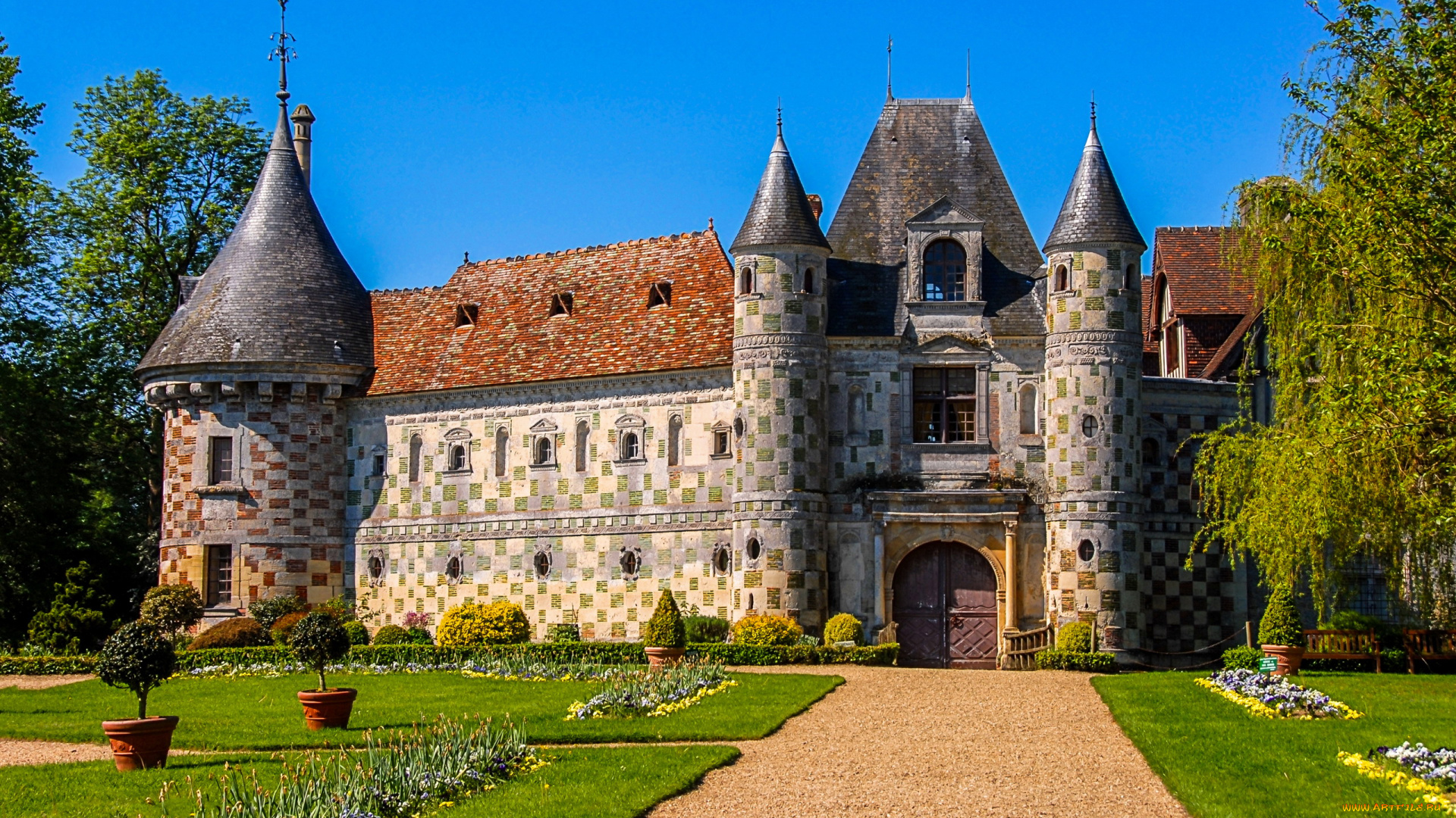 chateau, de, saint-germain, de, livet, города, замки, франции, chateau, de, saint-germain, livet