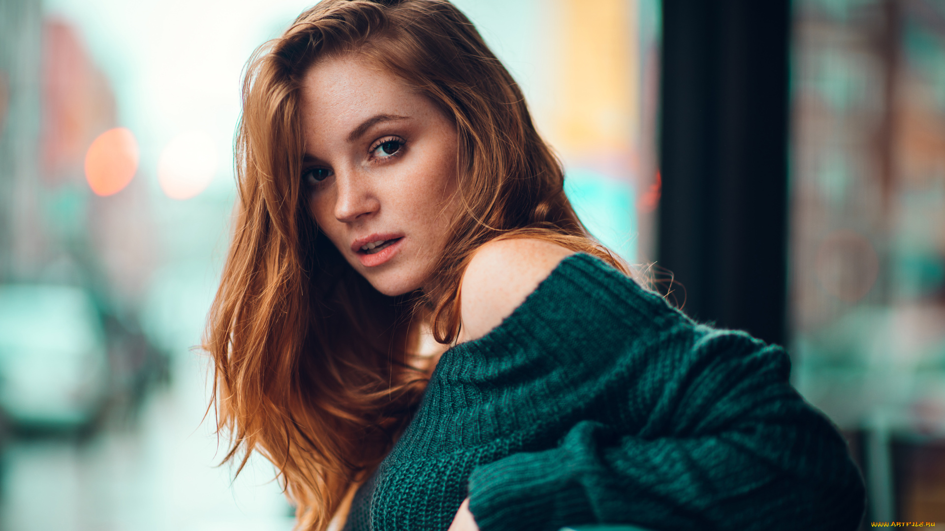 девушки, -, рыжеволосые, и, разноцветные, красивая, девушка