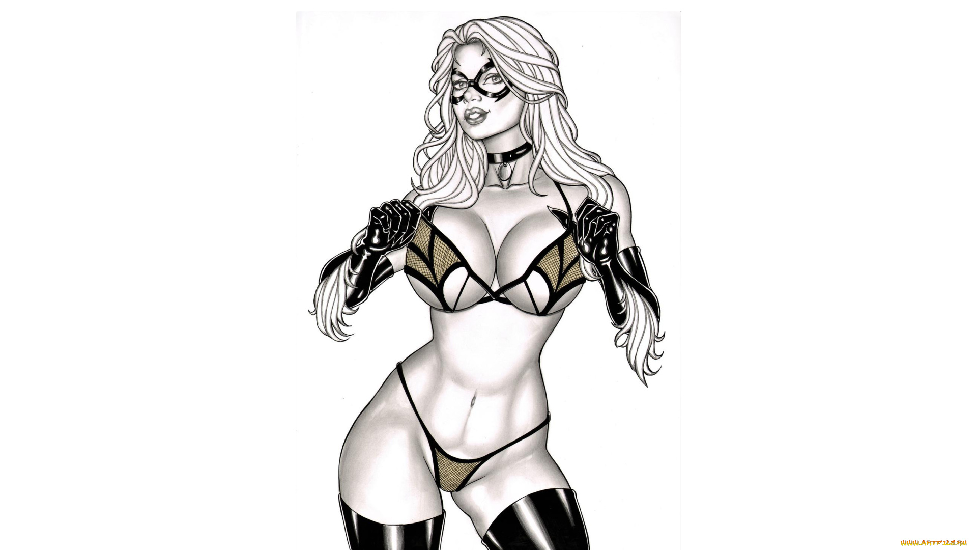 рисованное, elberty, oliveira, девушка, фон, взгляд, маска