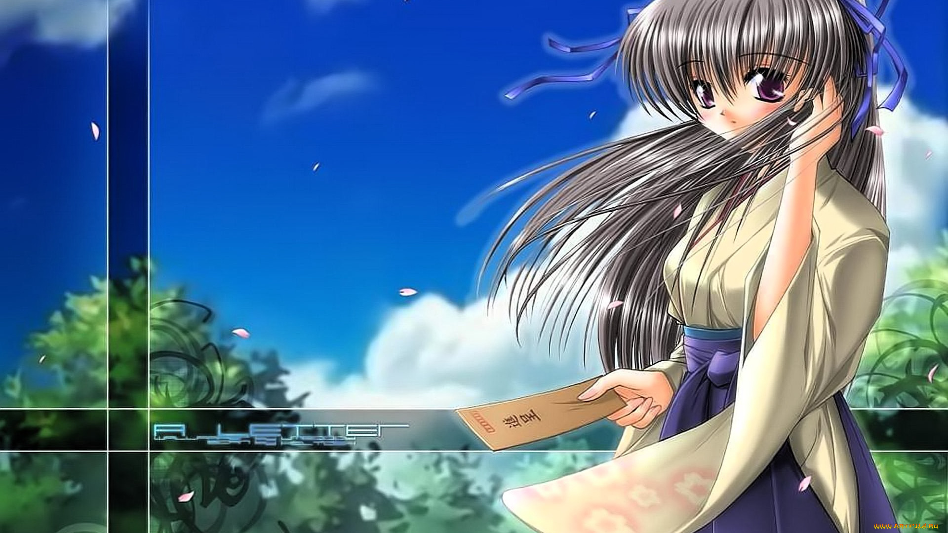 аниме, unknown, , другое, , девушка, конверт