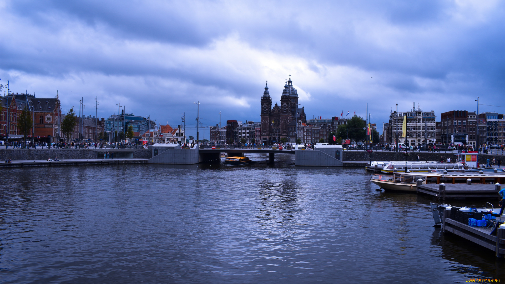 города, амстердам, , нидерланды, панорама