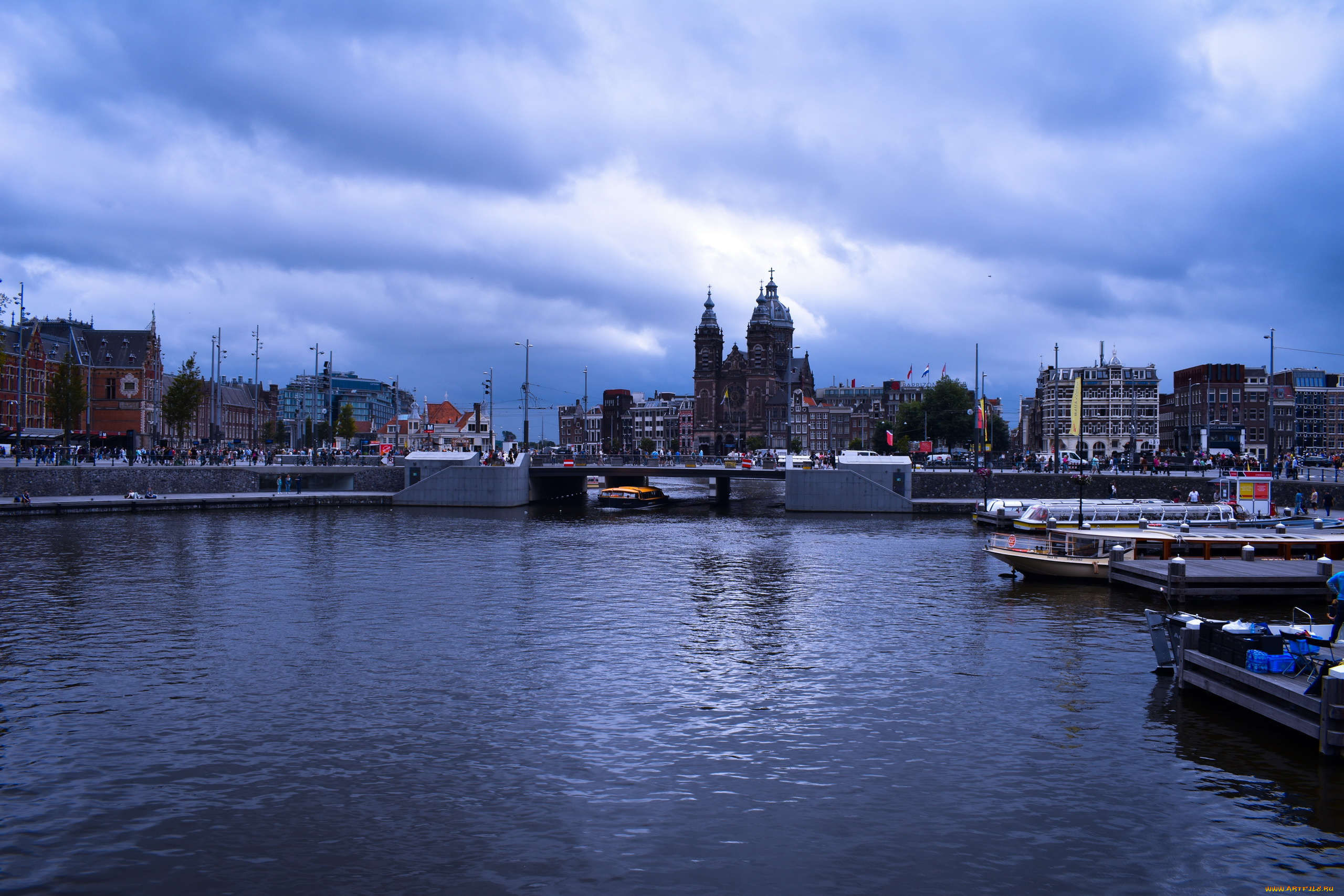 города, амстердам, , нидерланды, панорама