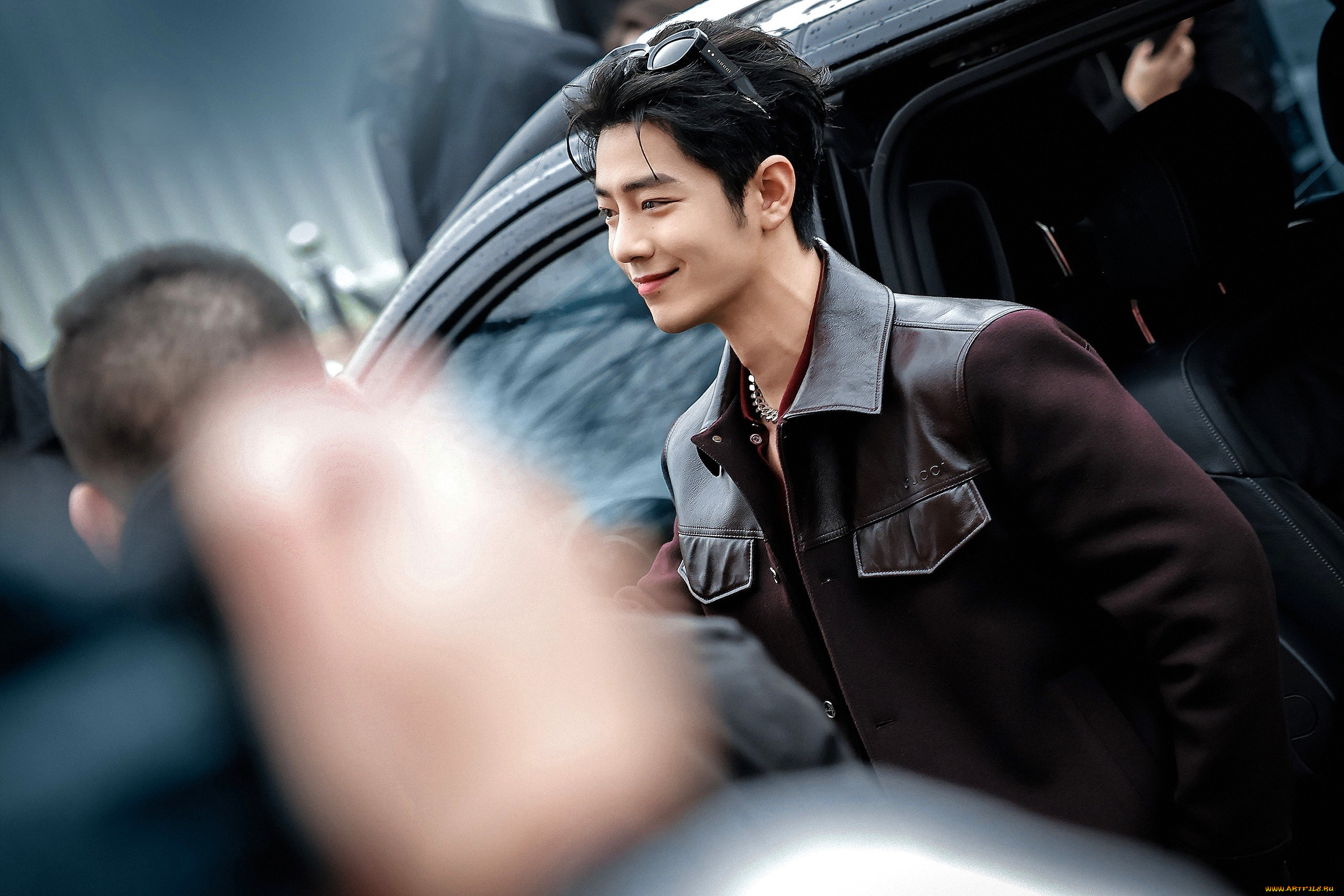 мужчины, xiao, zhan, актер, очки, куртка, люди, машина