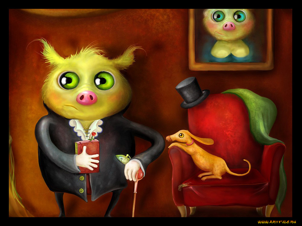 рисованные, животные