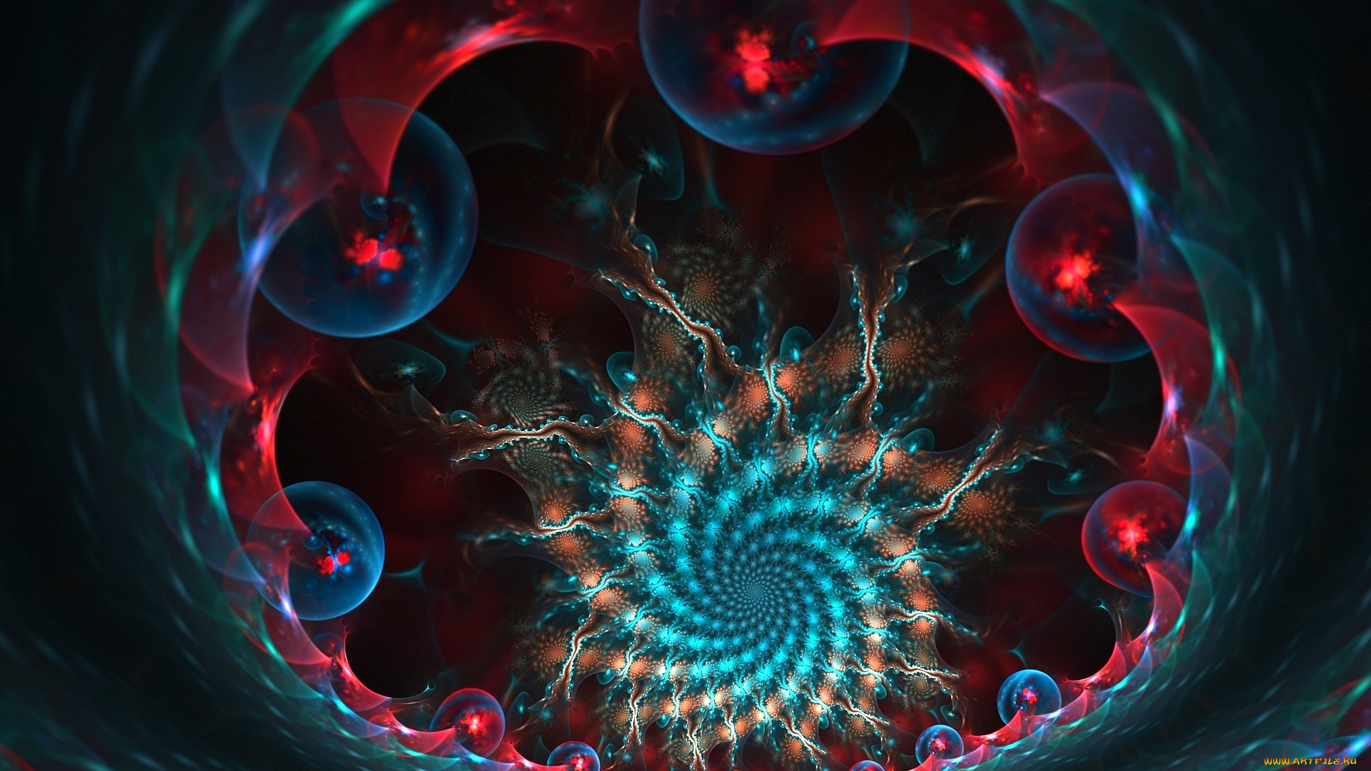 3д, графика, fractal, фракталы, узор, цвета, фон