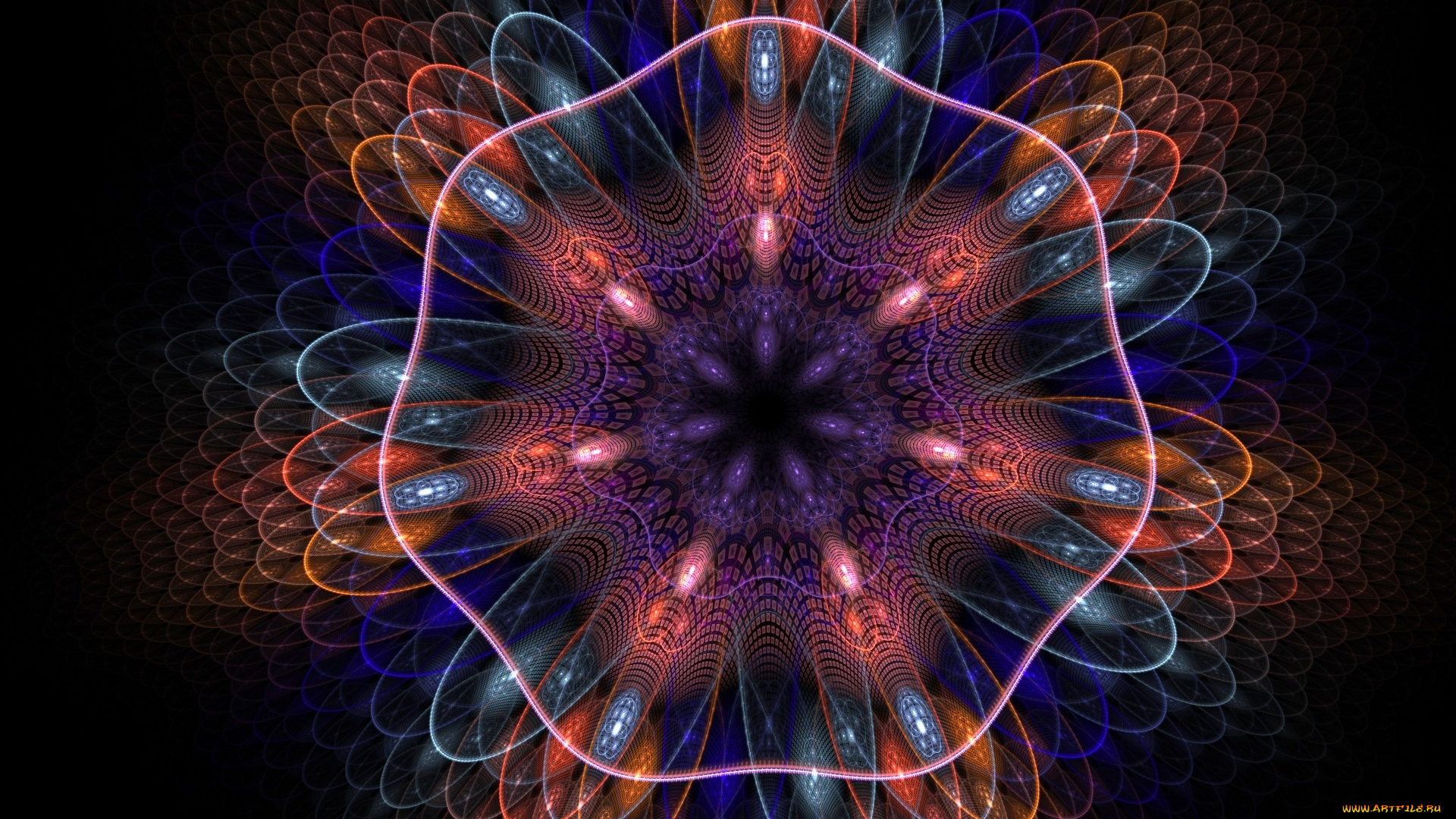 3д, графика, fractal, фракталы, узор, цвета, фон