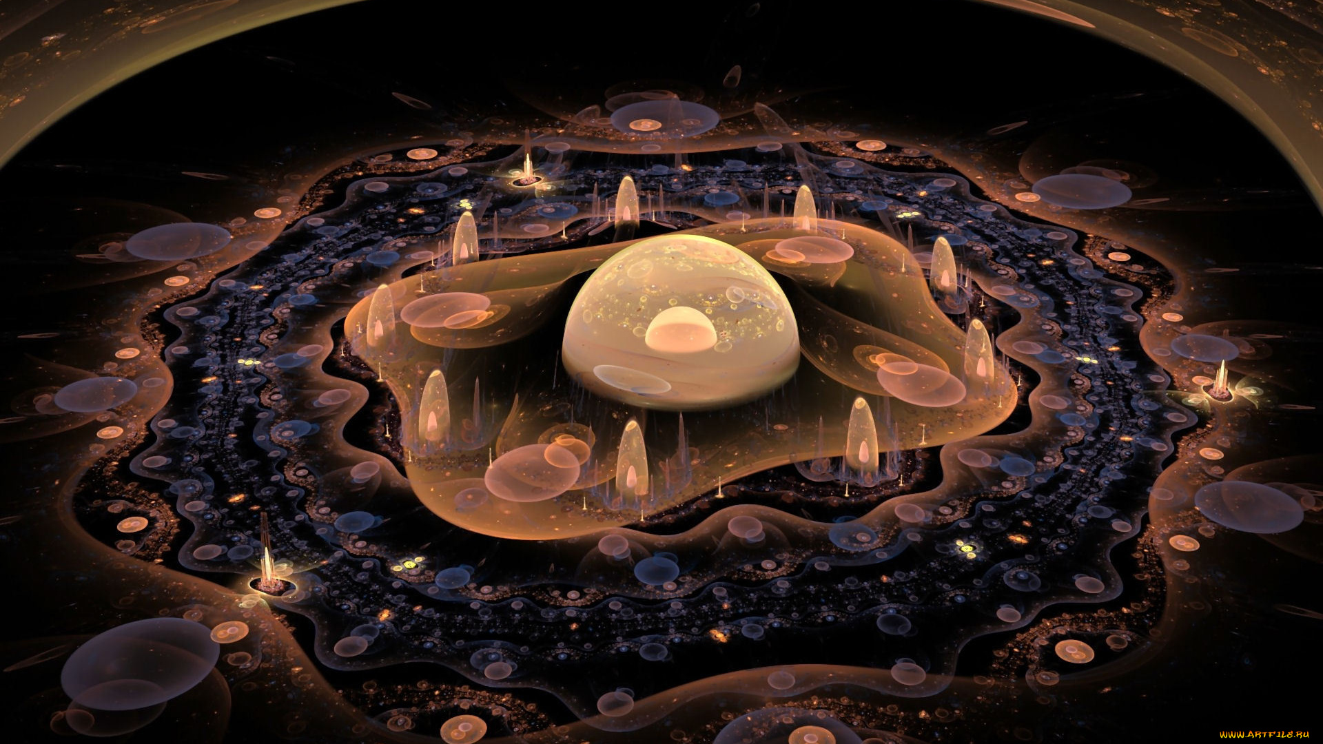 3д, графика, fractal, фракталы, узор, цвета, фон