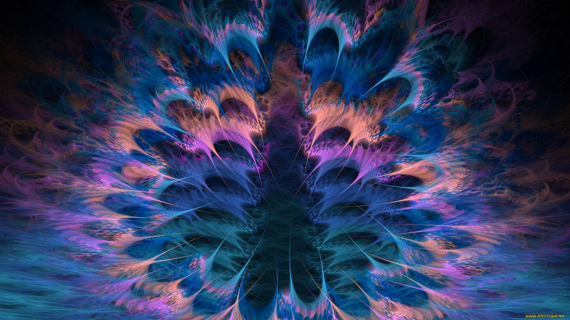3д, графика, fractal, фракталы, узор, цвета, фон