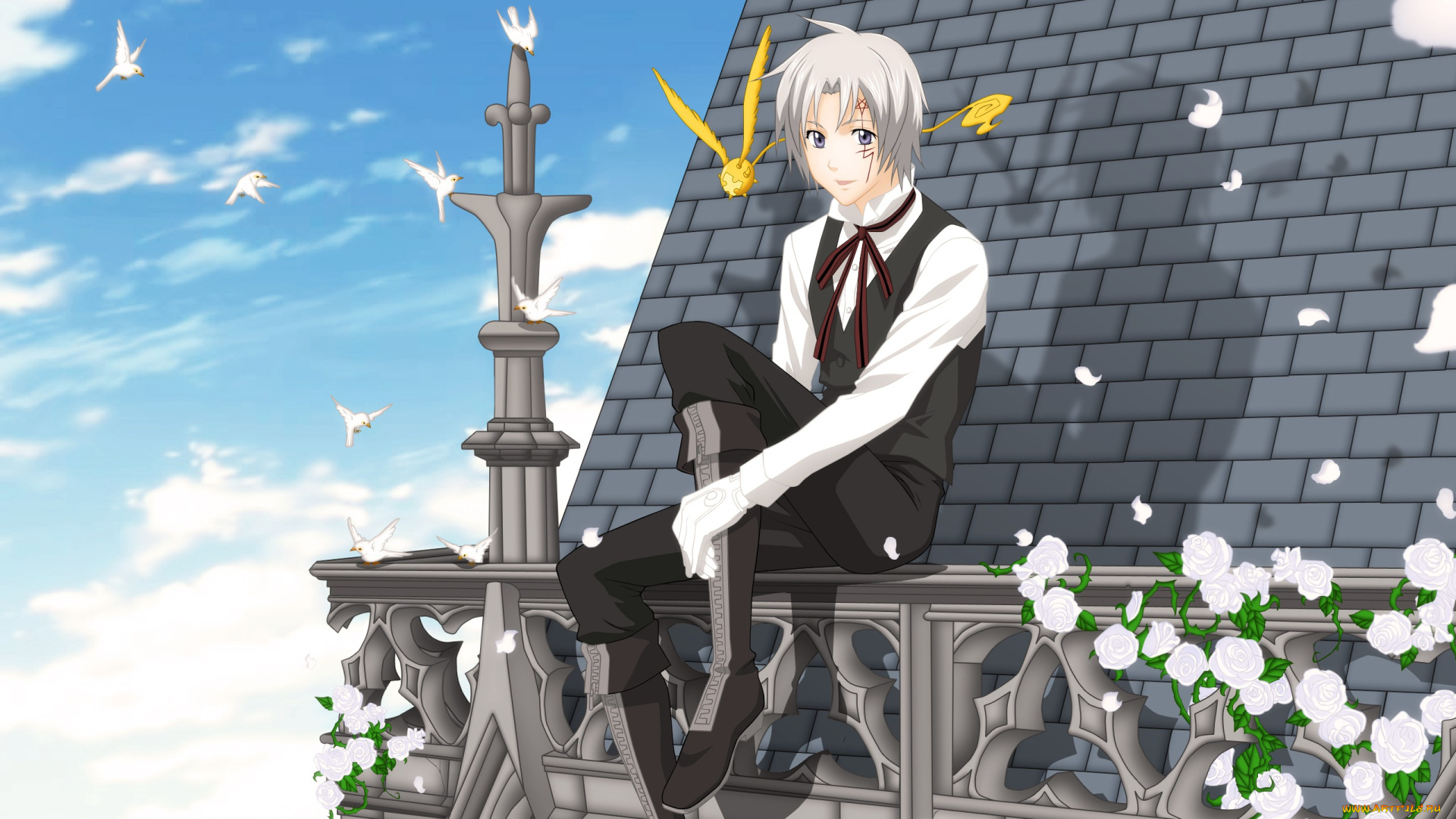 аниме, gray, man, allen, walker