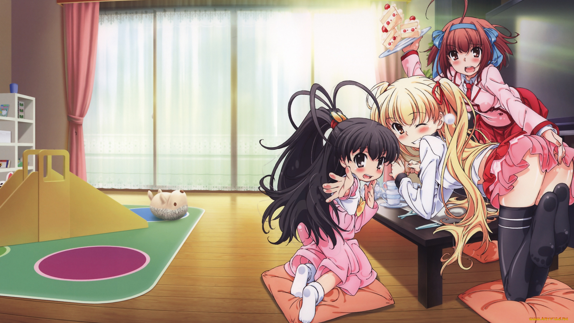 аниме, papa, no, iukoto, kikinasai, девушки, пироженное