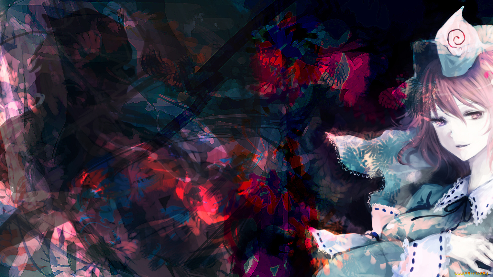 аниме, touhou, saigyouji, yuyuko, yakumo, yukari