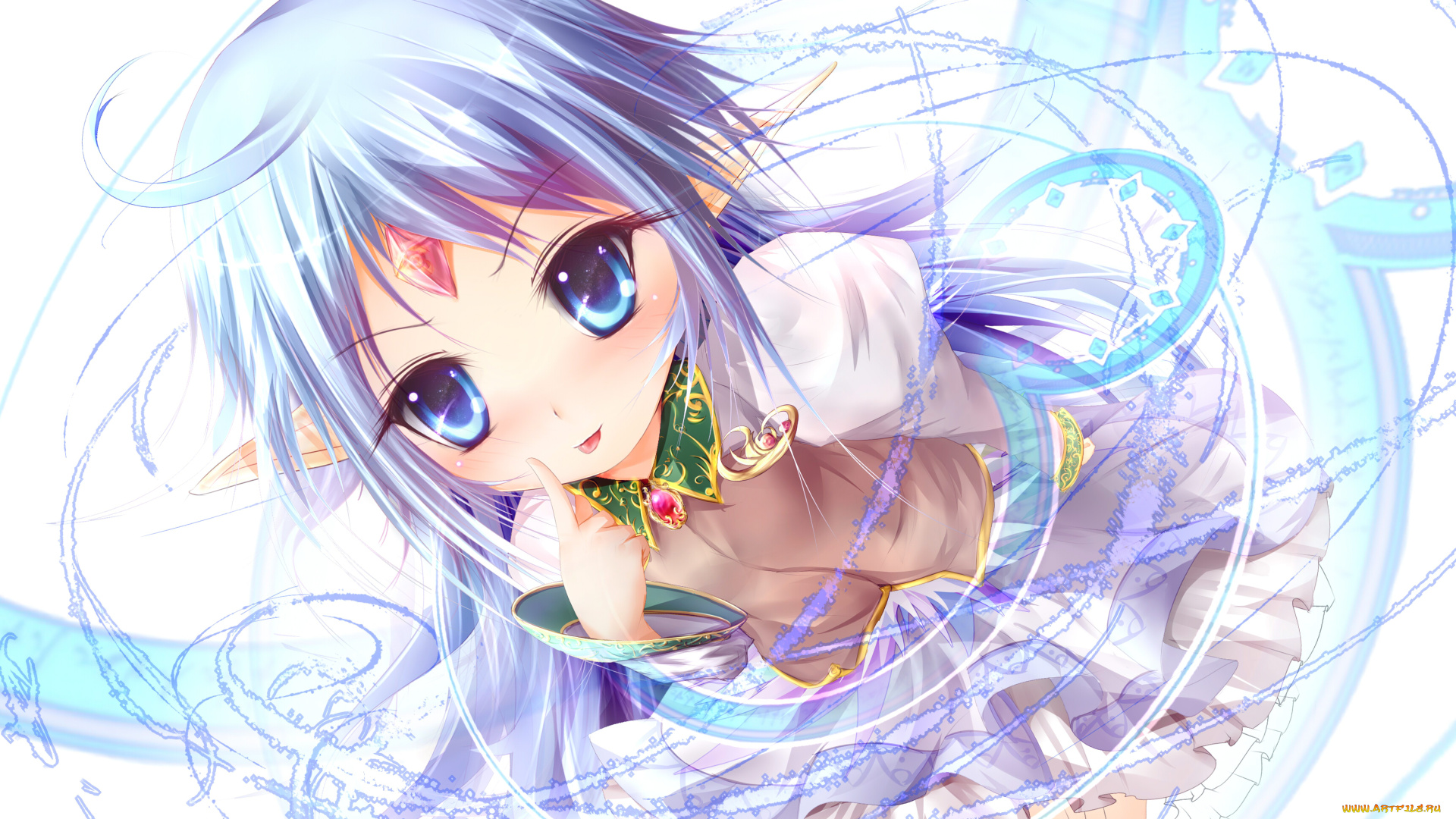 аниме, *unknown, другое, эльф, маг, девушка