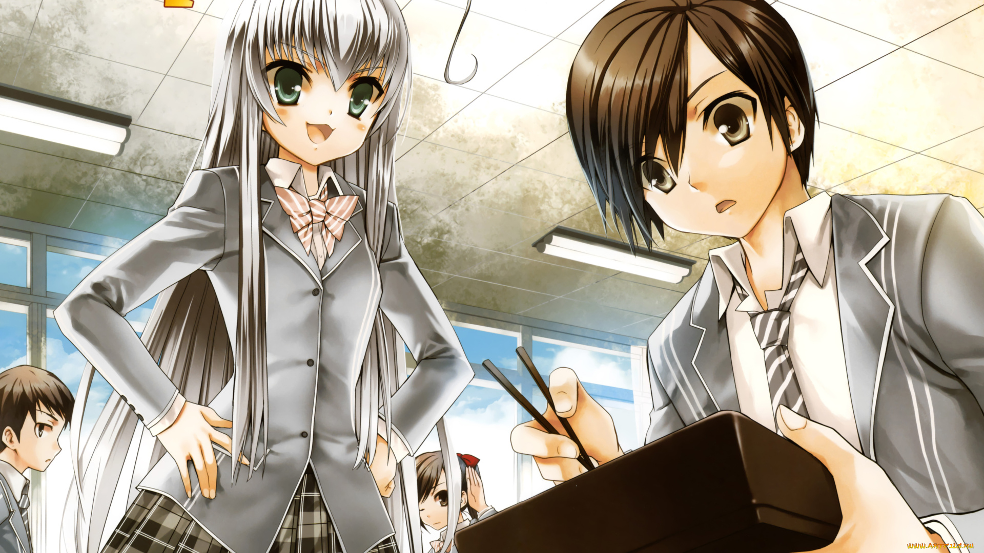 haiyore, nyaruko, san, аниме, yasaka, mahiro, школа, девушка, парень, бэнто