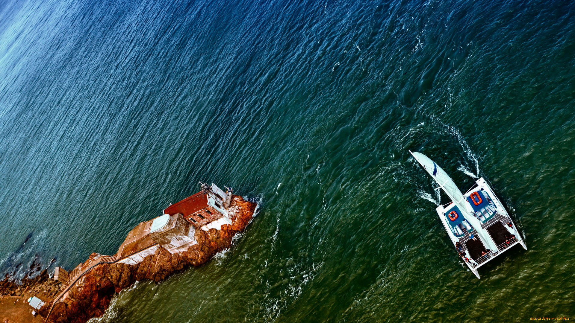 природа, моря, океаны, катамаран, море