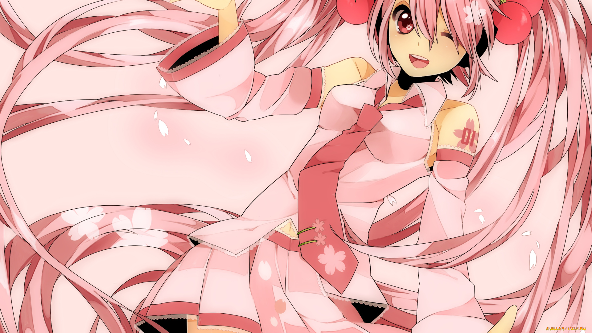 sakura, miku, аниме, vocaloid, девушка
