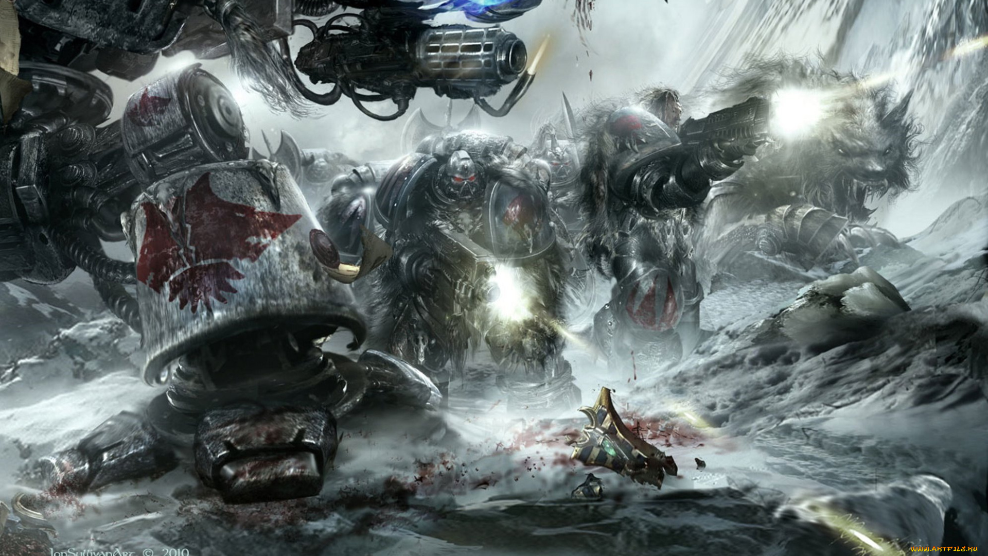 warhammer, 40000, видео, игры, 40k, дредноут, space, wolves, космические, десантники, волки, волк