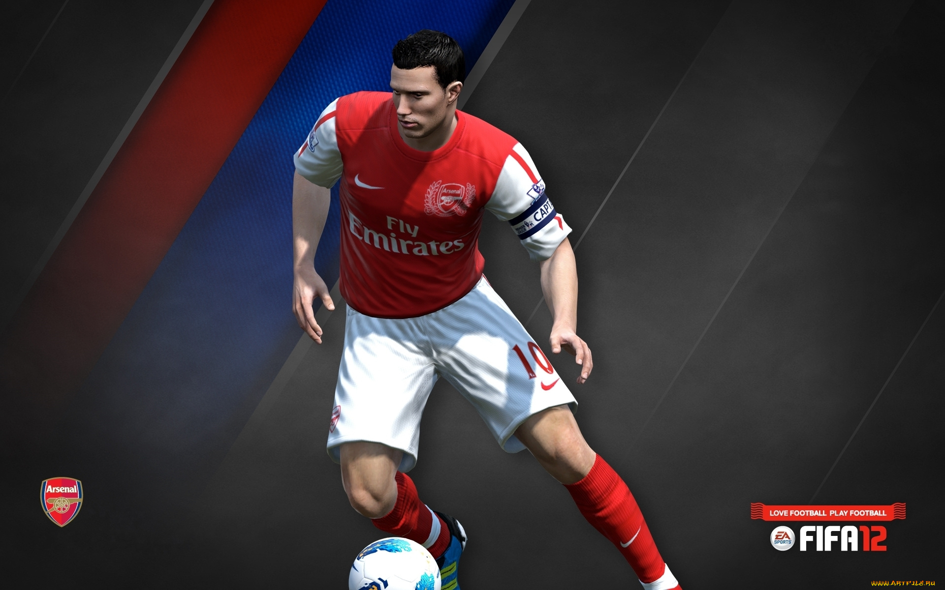 спорт, 3d, рисованные, мяч, van, persie, футбол, fifa, 2012