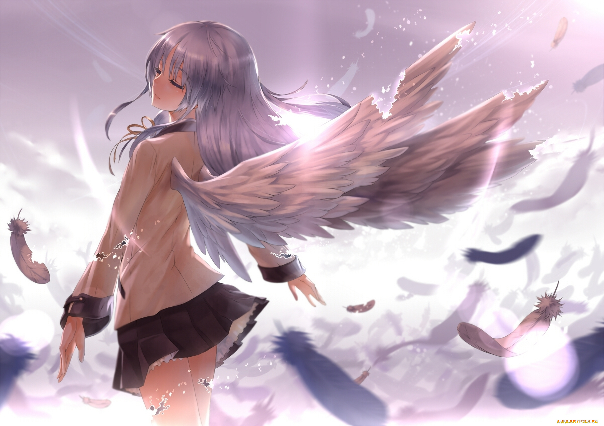 аниме, angel, beats