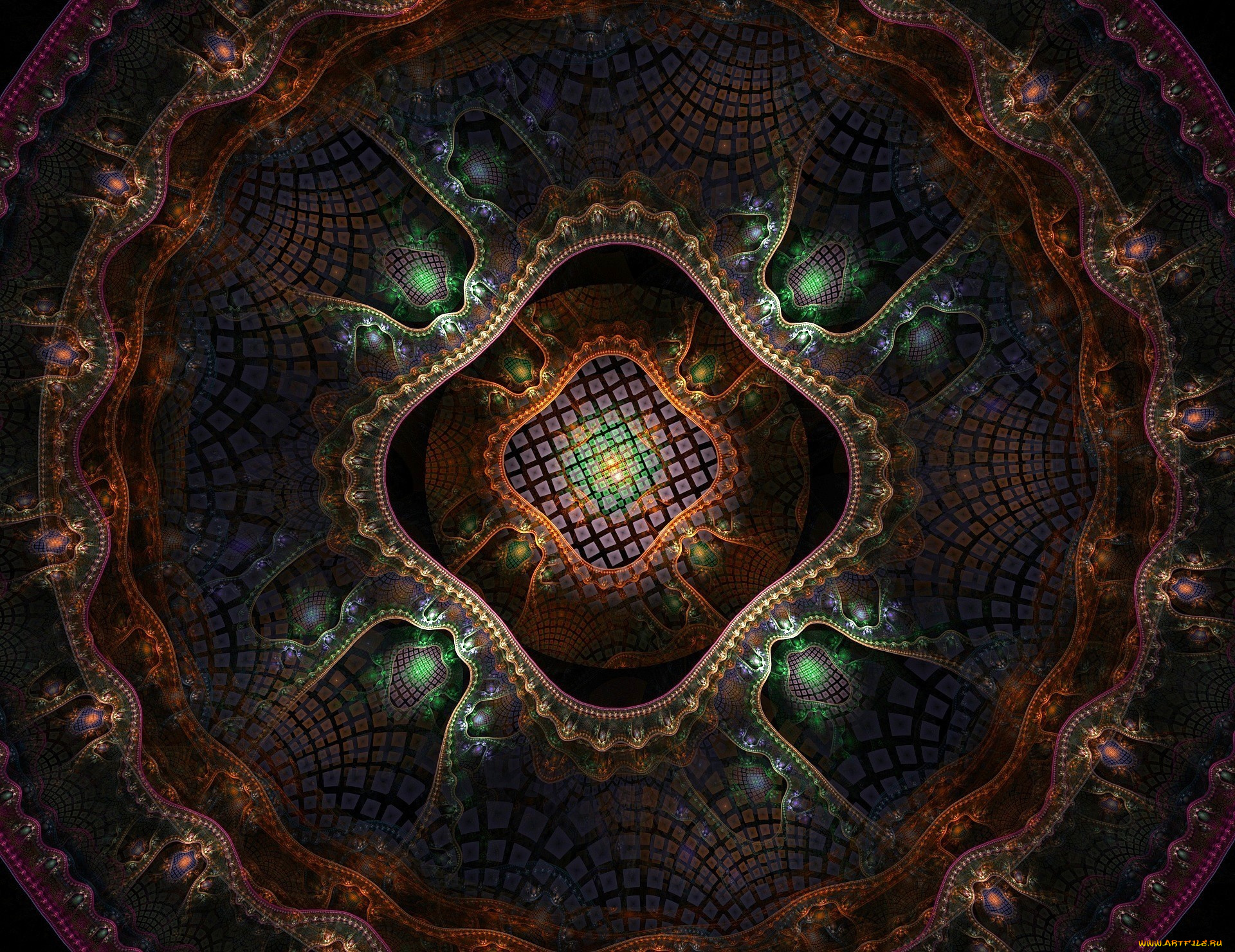 3д, графика, fractal, фракталы, узор, цвета, фон