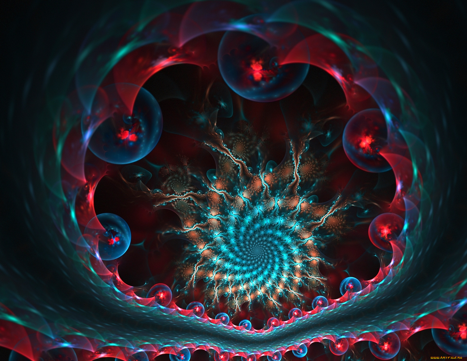 3д, графика, fractal, фракталы, узор, цвета, фон