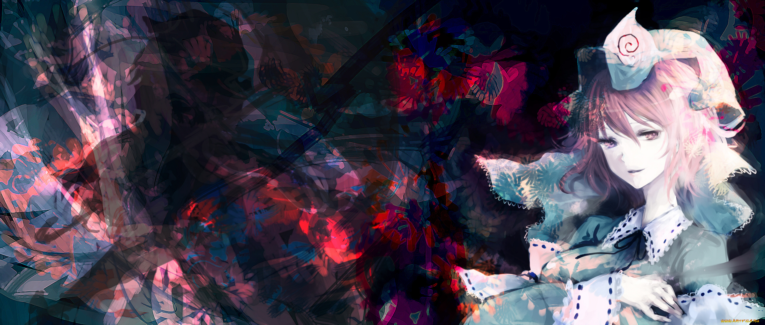 аниме, touhou, saigyouji, yuyuko, yakumo, yukari