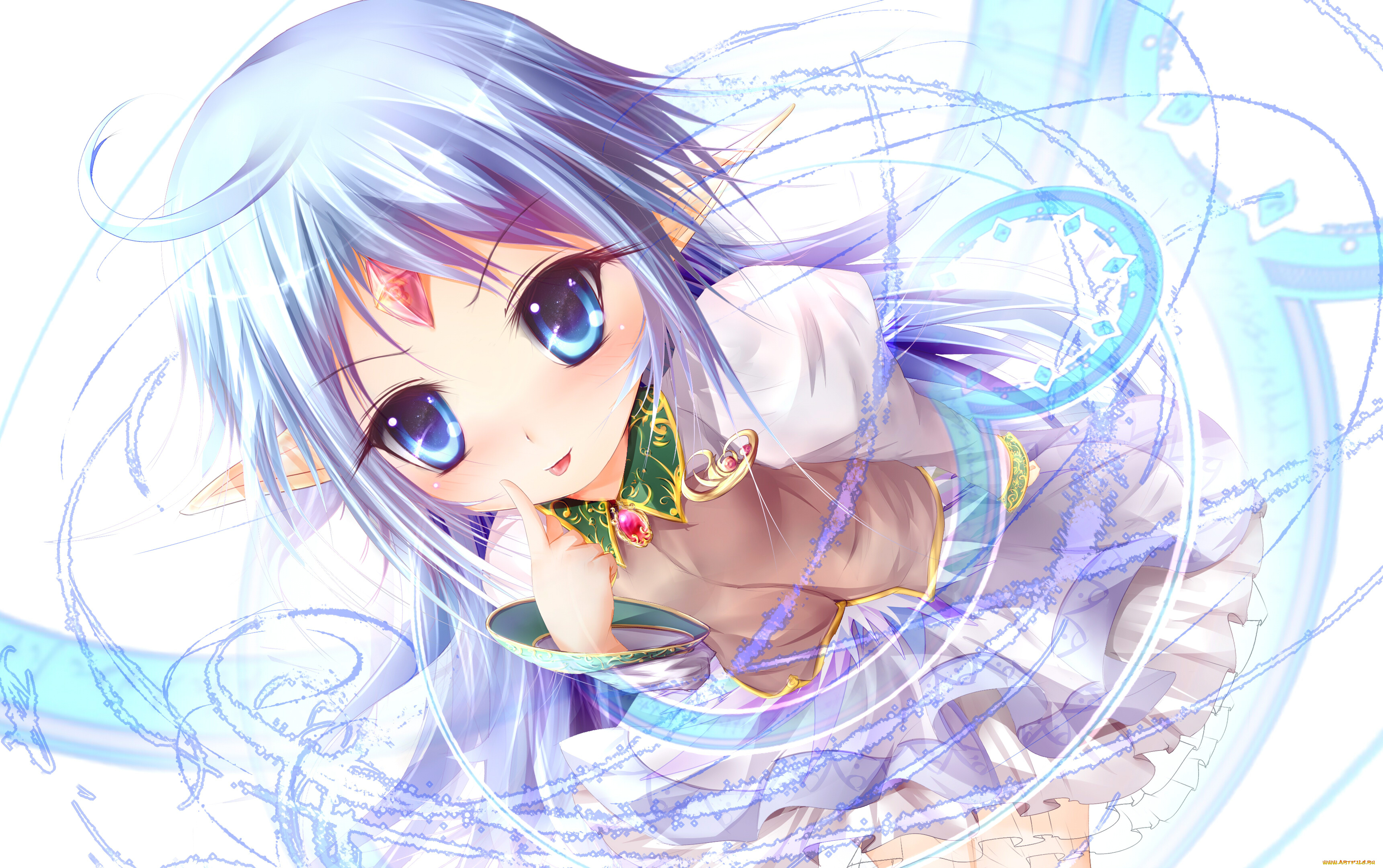 аниме, *unknown, другое, эльф, маг, девушка