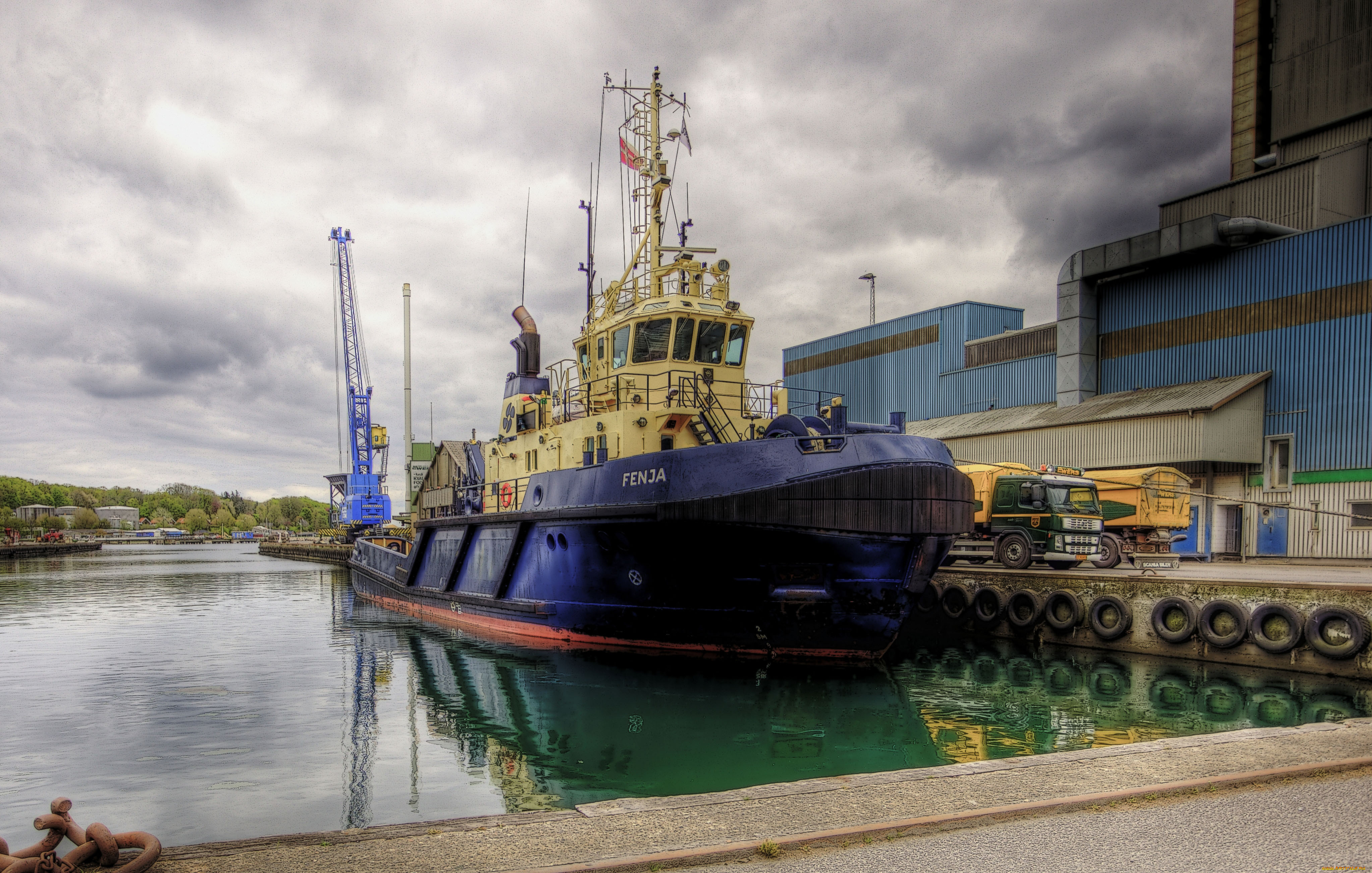 корабли, порты, причалы, буксир