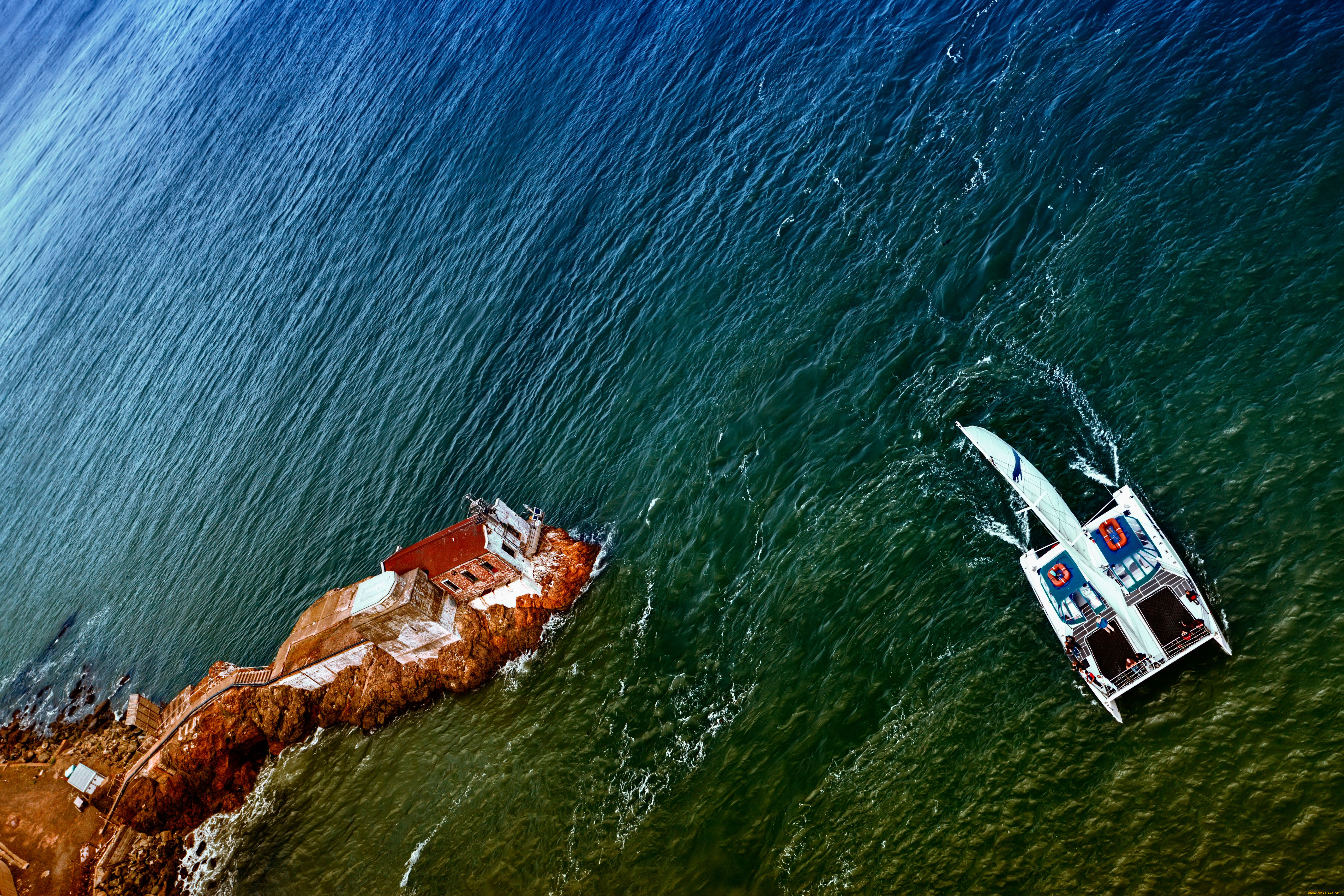 природа, моря, океаны, катамаран, море