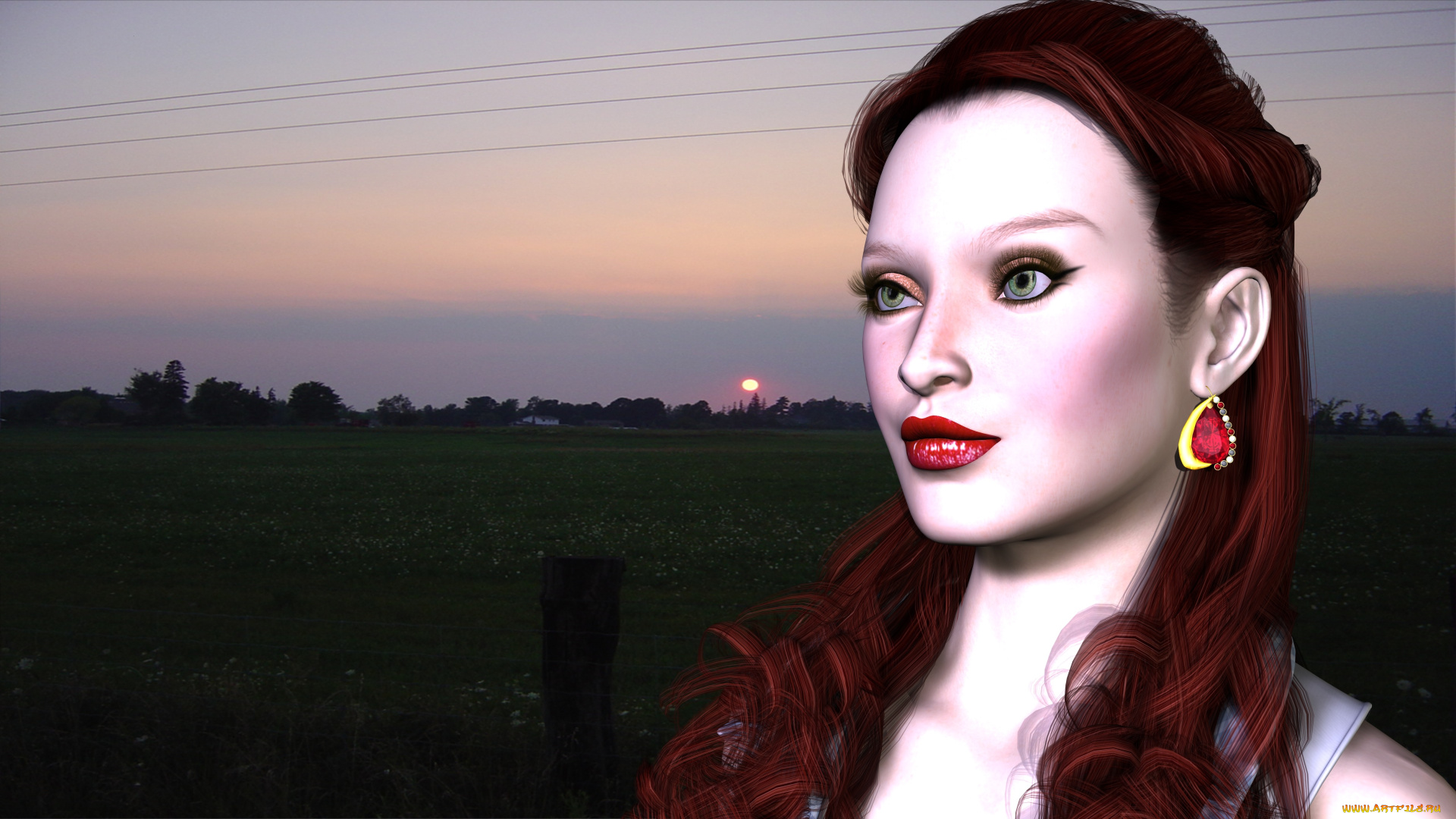 3д, графика, portraits, портрет, девушка