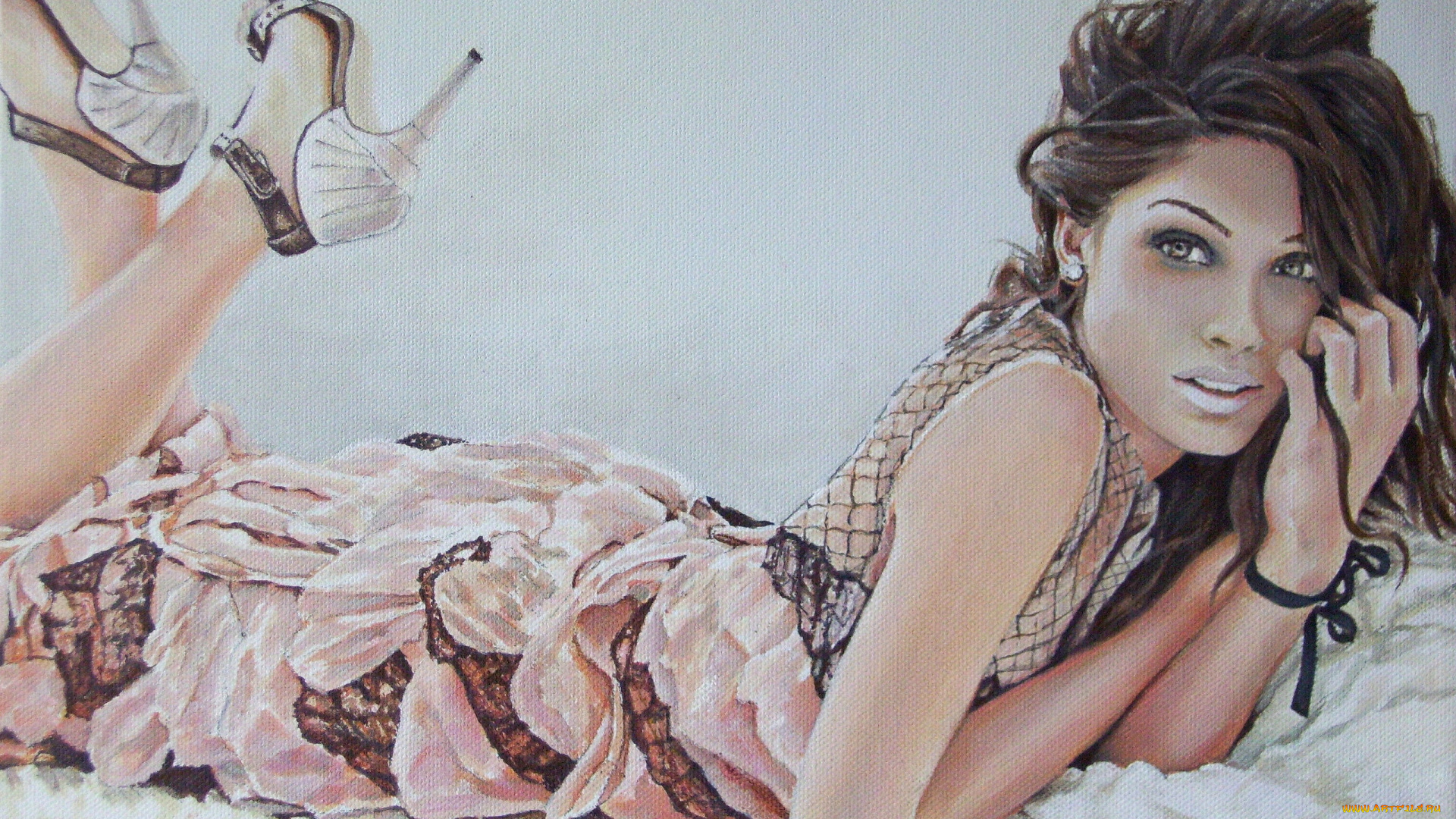 andy, lloyd, freida, pinto, рисованные, девушка