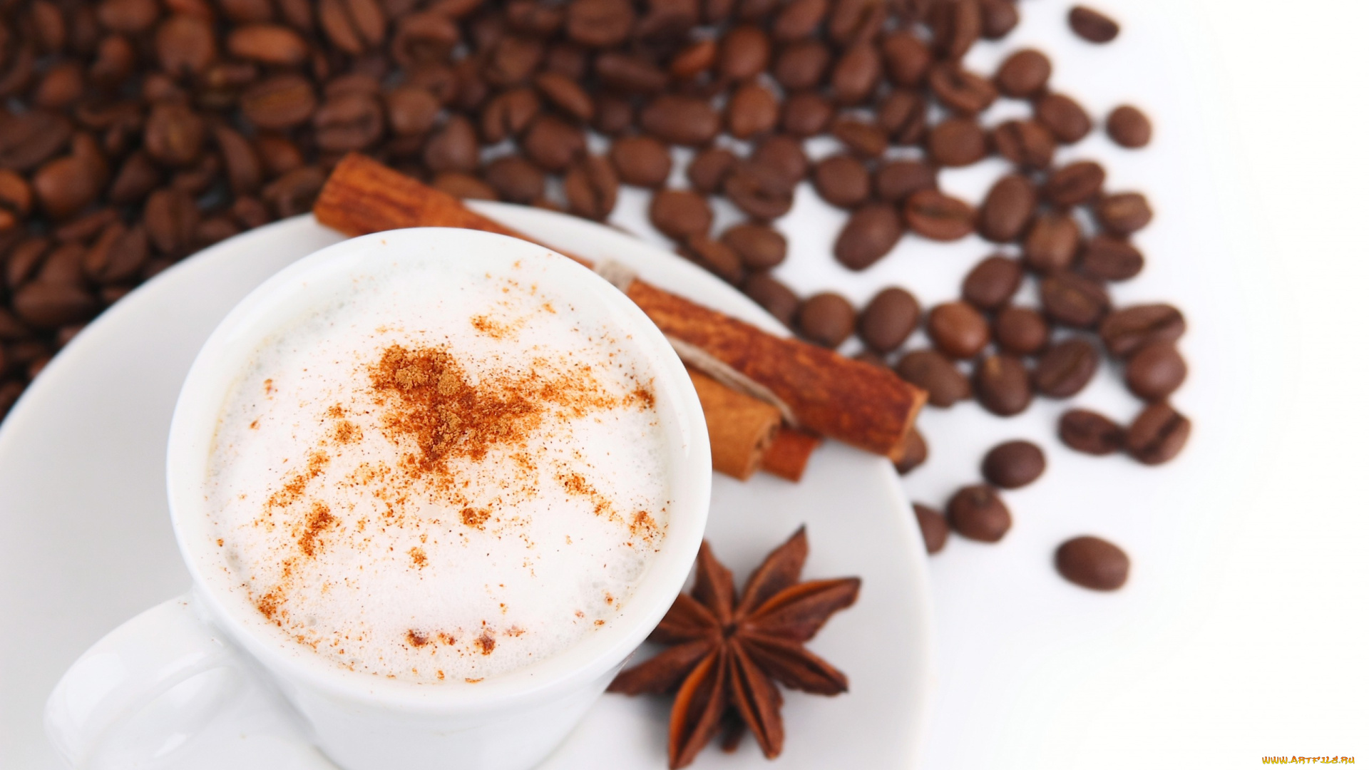 еда, кофе, кофейные, зёрна, корица, зерна, бадьян