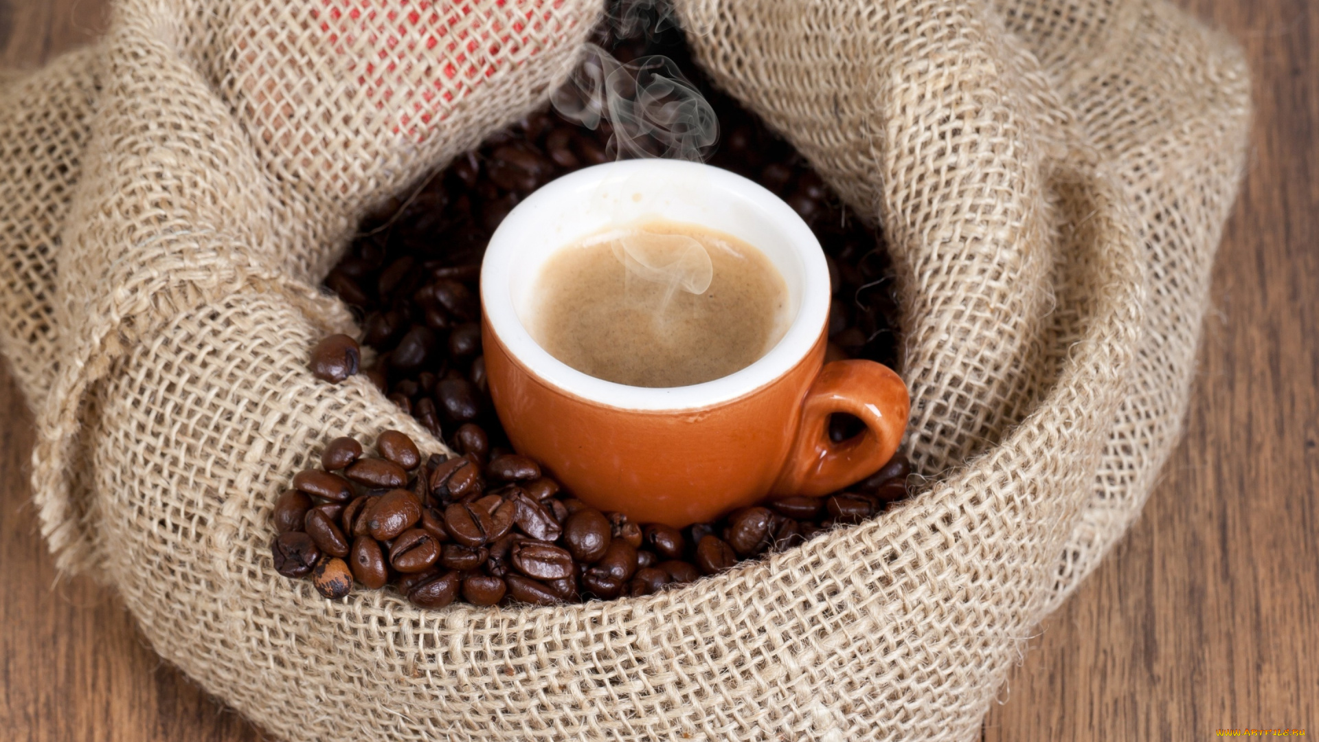 еда, кофе, кофейные, зёрна, мешок