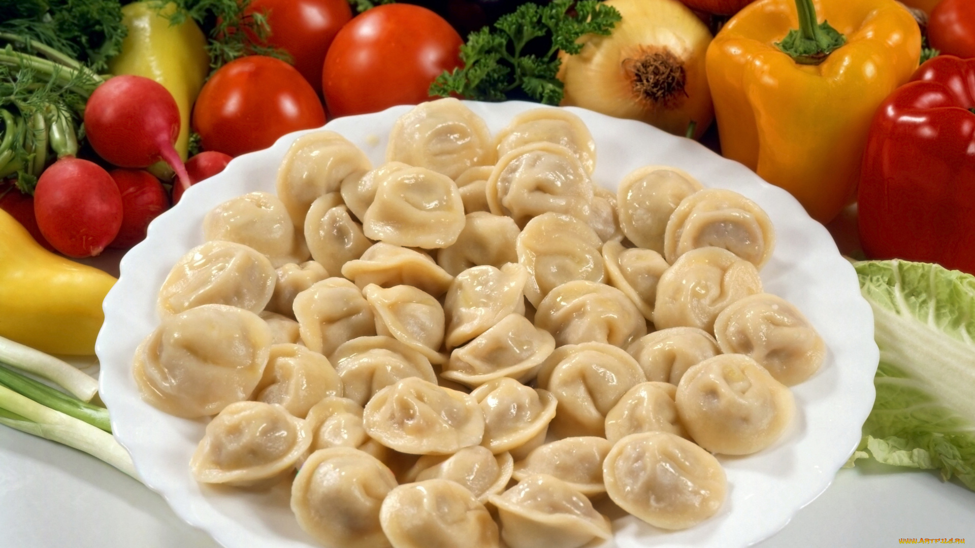 еда, пельмени, манты, вареники, блюдо, из, теста, овощи