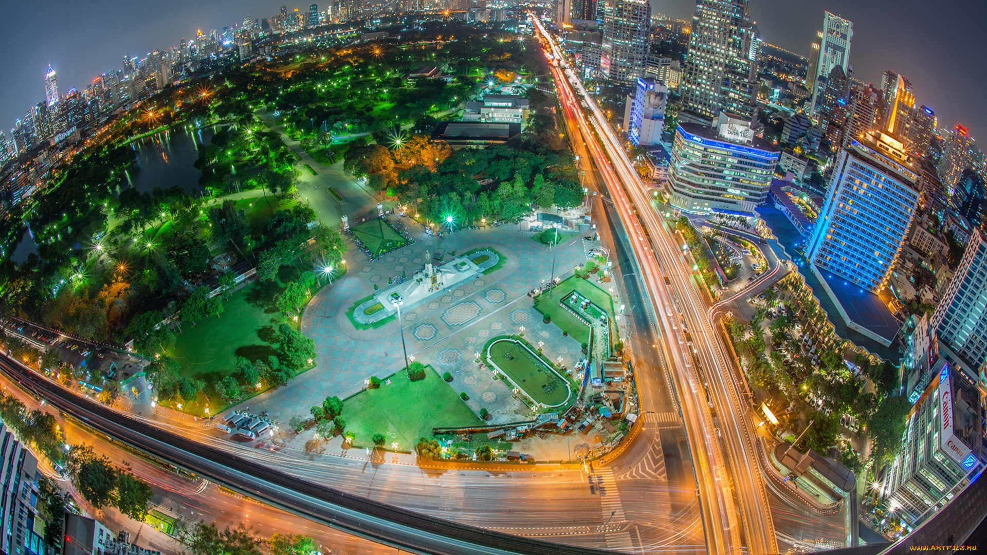 города, бангкок, таиланд, панорама