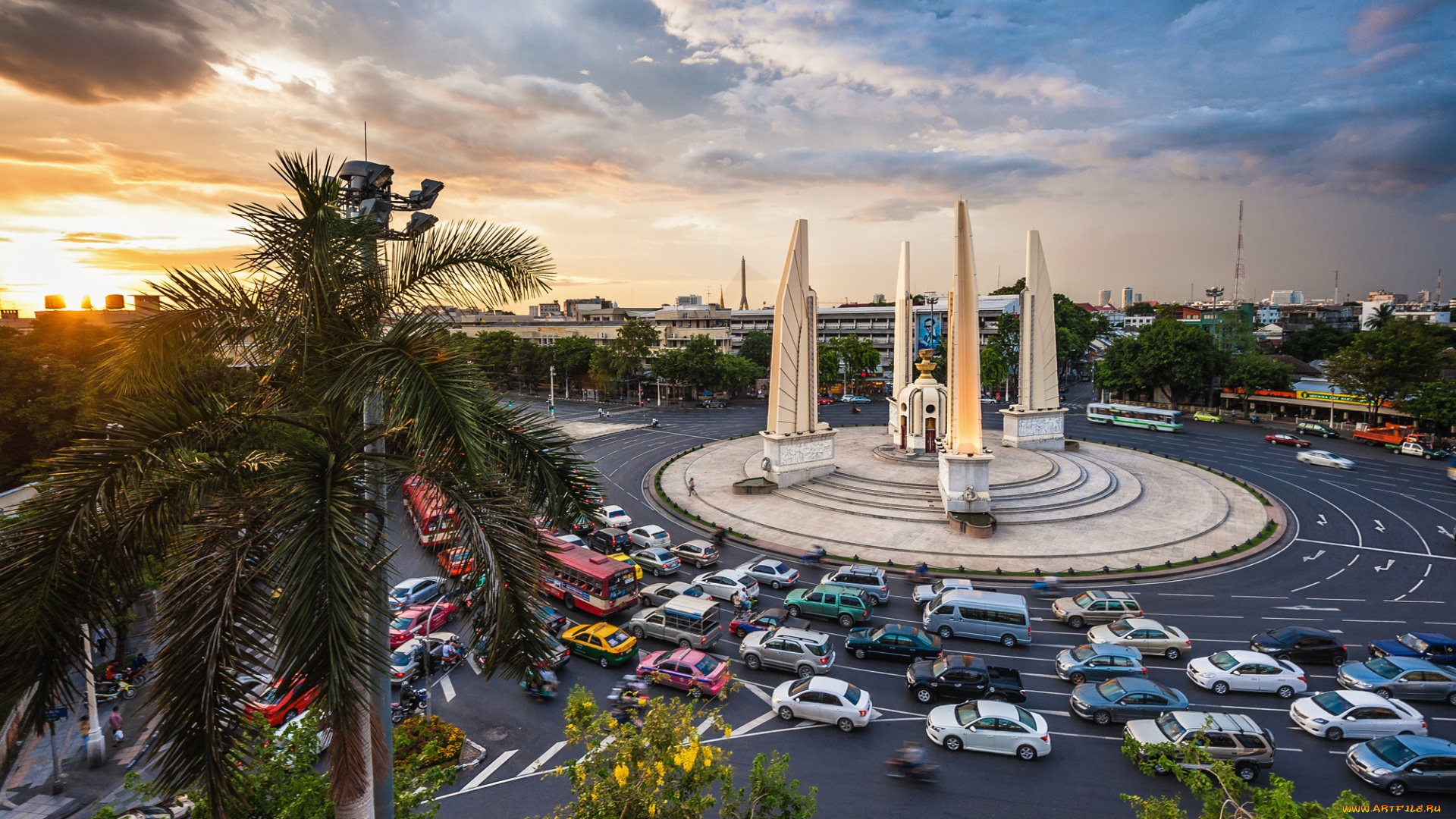 города, бангкок, таиланд, площадь