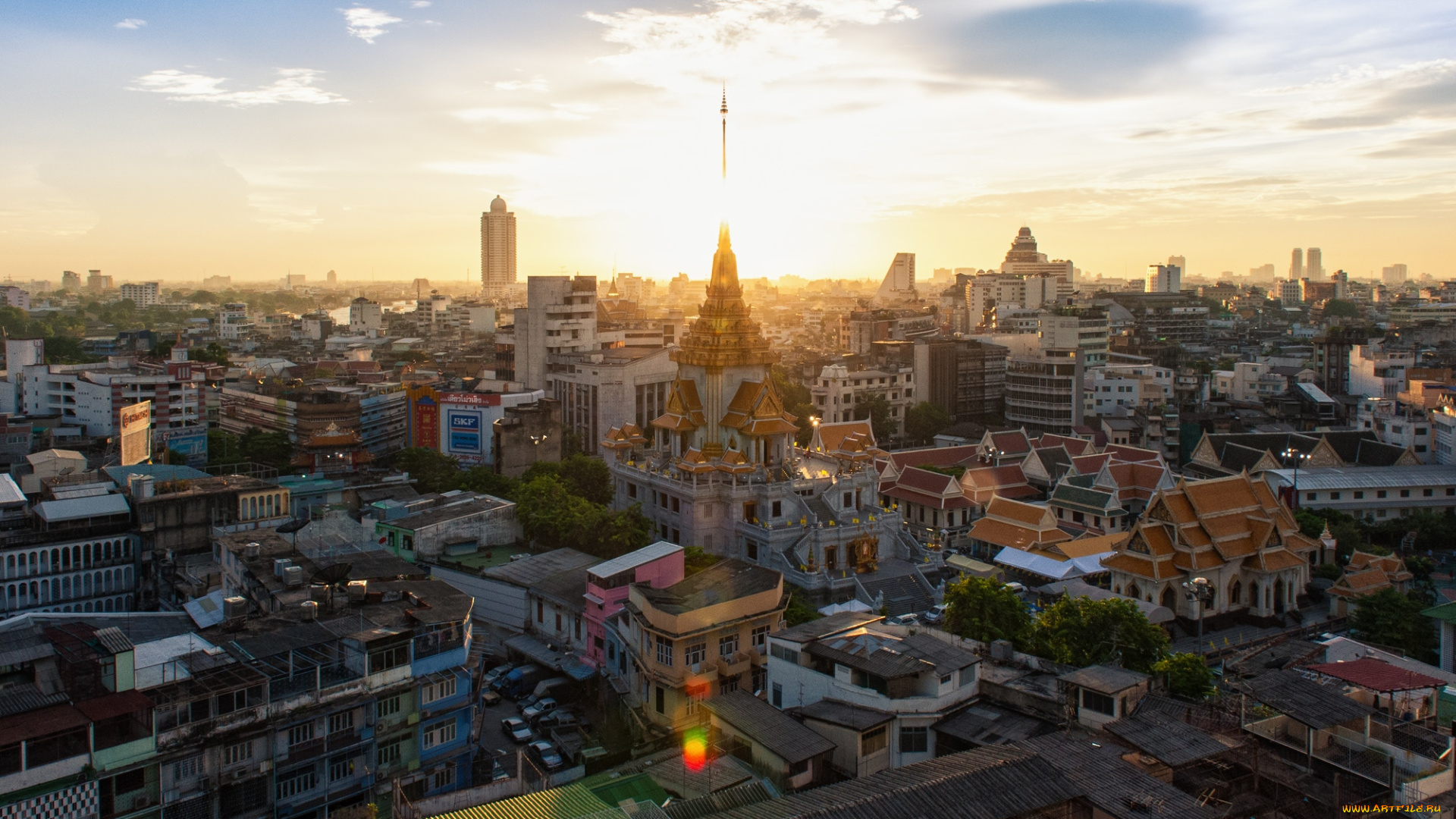 города, бангкок, таиланд, рассвет, утро