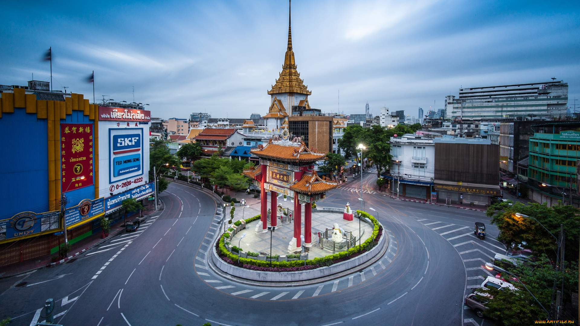 города, бангкок, таиланд, развилка, дорога, арка