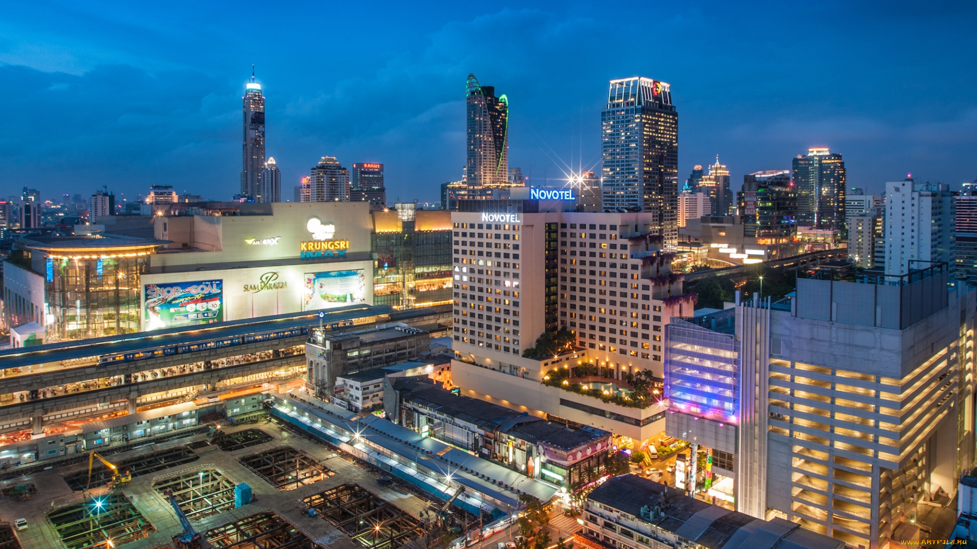 города, бангкок, таиланд, торговый, центр