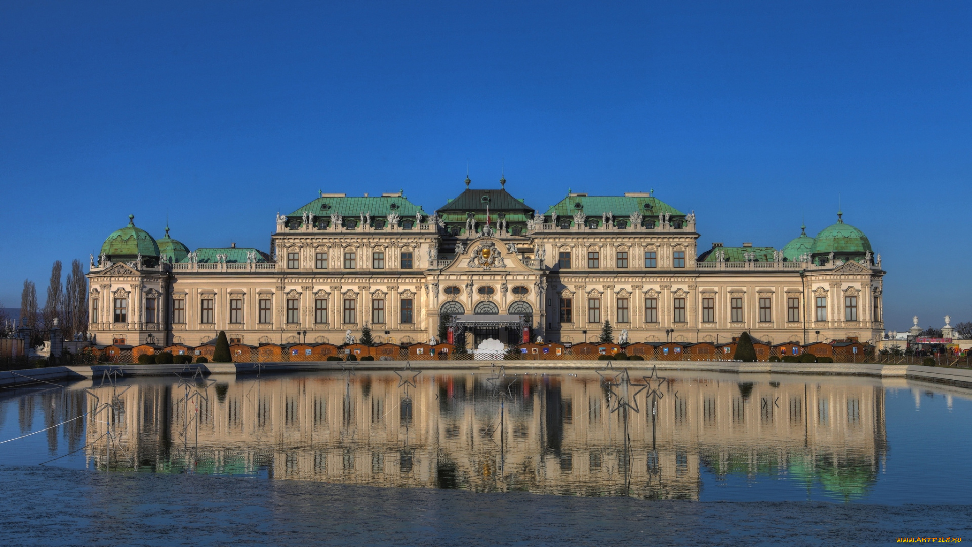 города, вена, австрия, дворец, вода