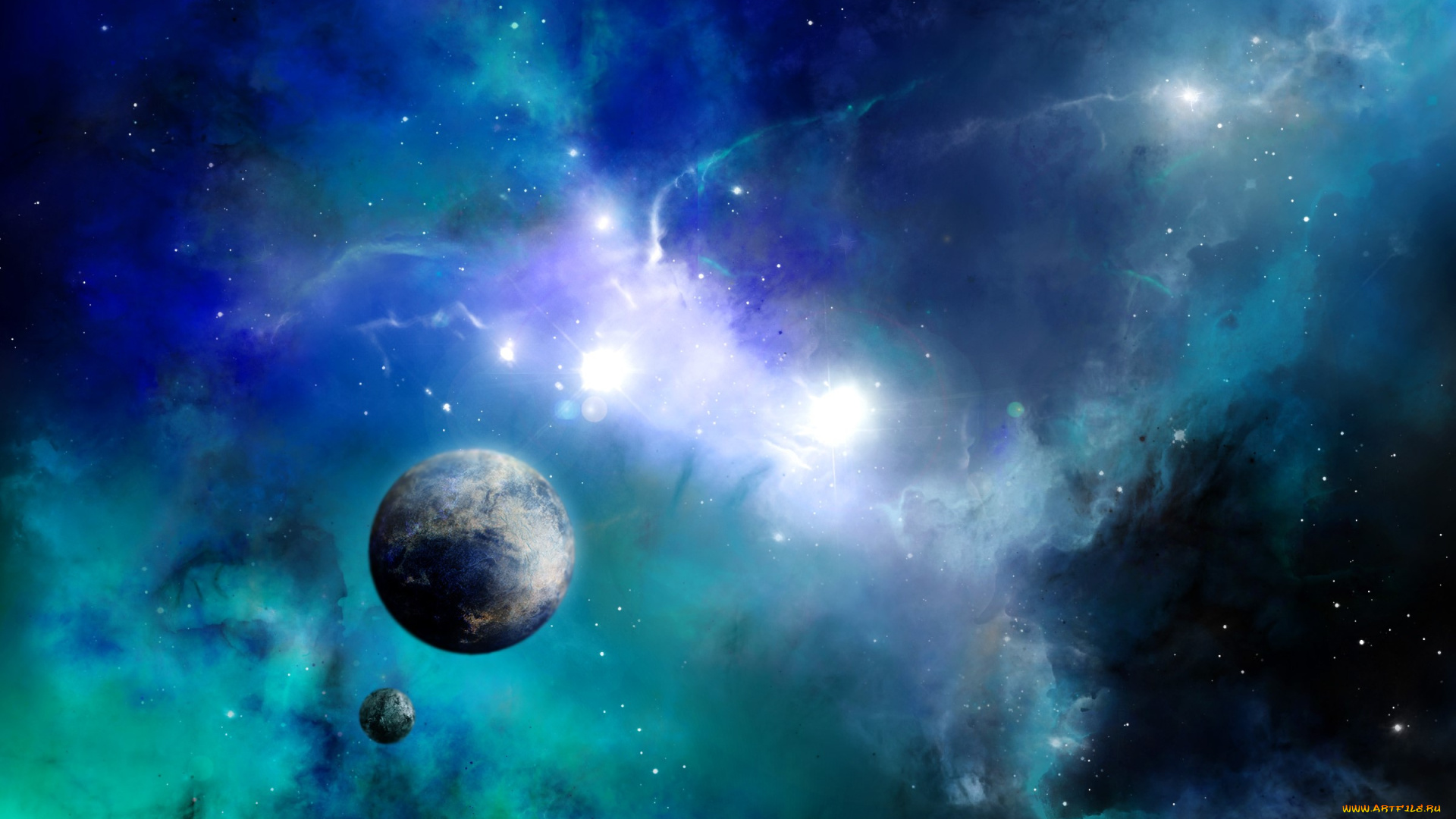 космос, арт, планеты