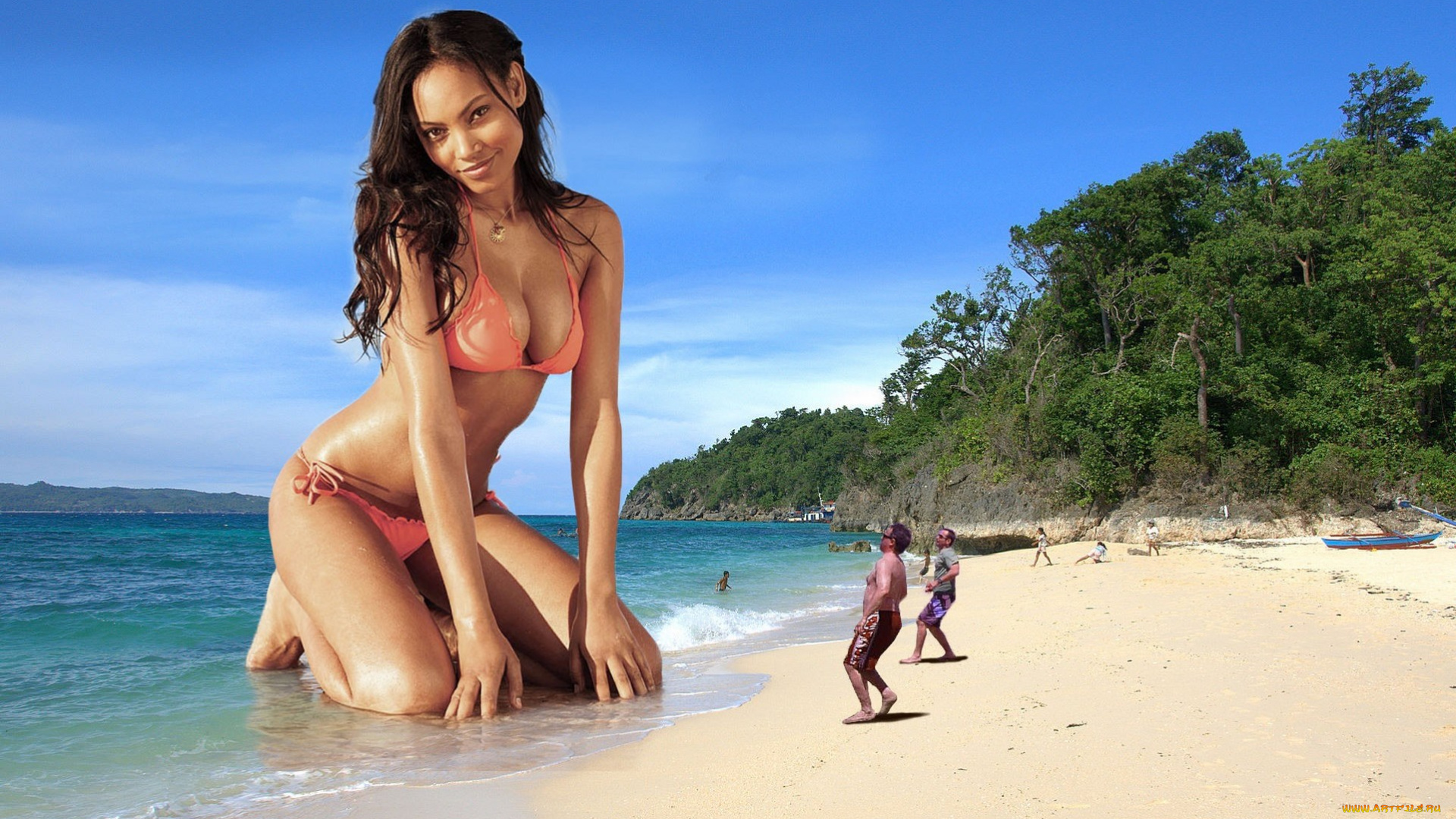 креативные, юмор, приколы, девушка, море, креатив, пляж